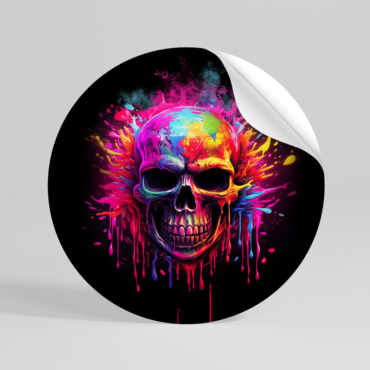 SKULL QUEST Runder Wandsticker zum Abziehen und Aufkleben