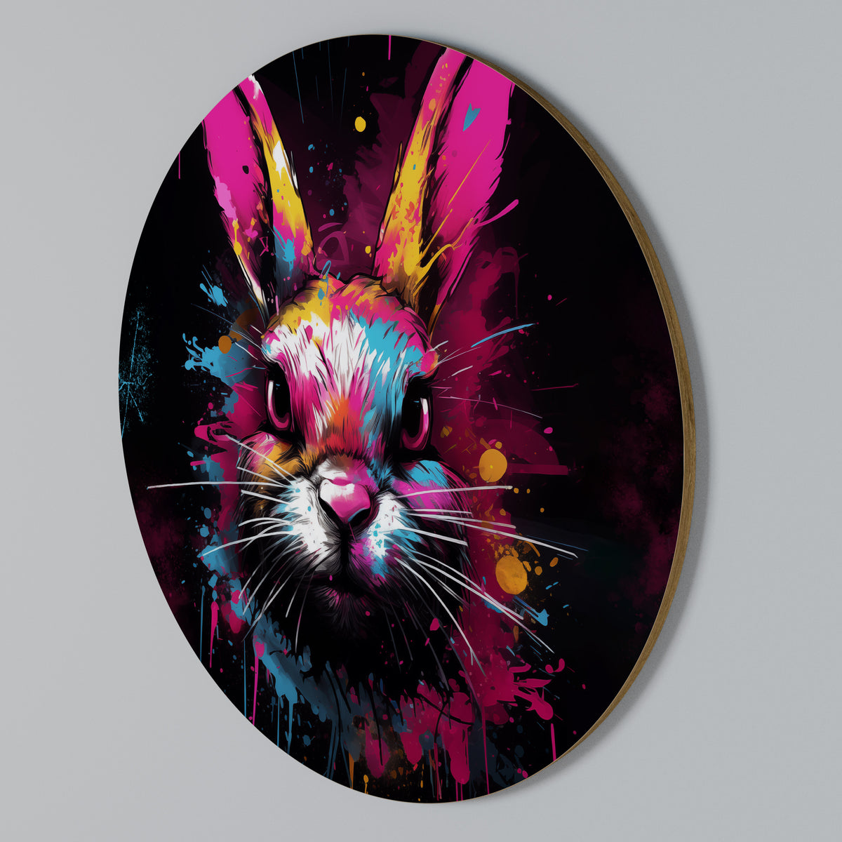 DON'T FOLLOW THE RABBIT Rundes Wandbild