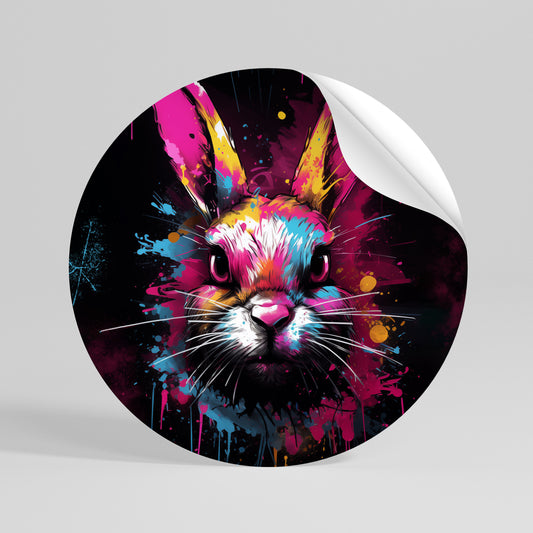 DON'T FOLLOW THE RABBIT Runder Wandsticker zum Abziehen und Aufkleben