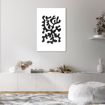 CHARCOAL CASCADE Vertical Canvas Print