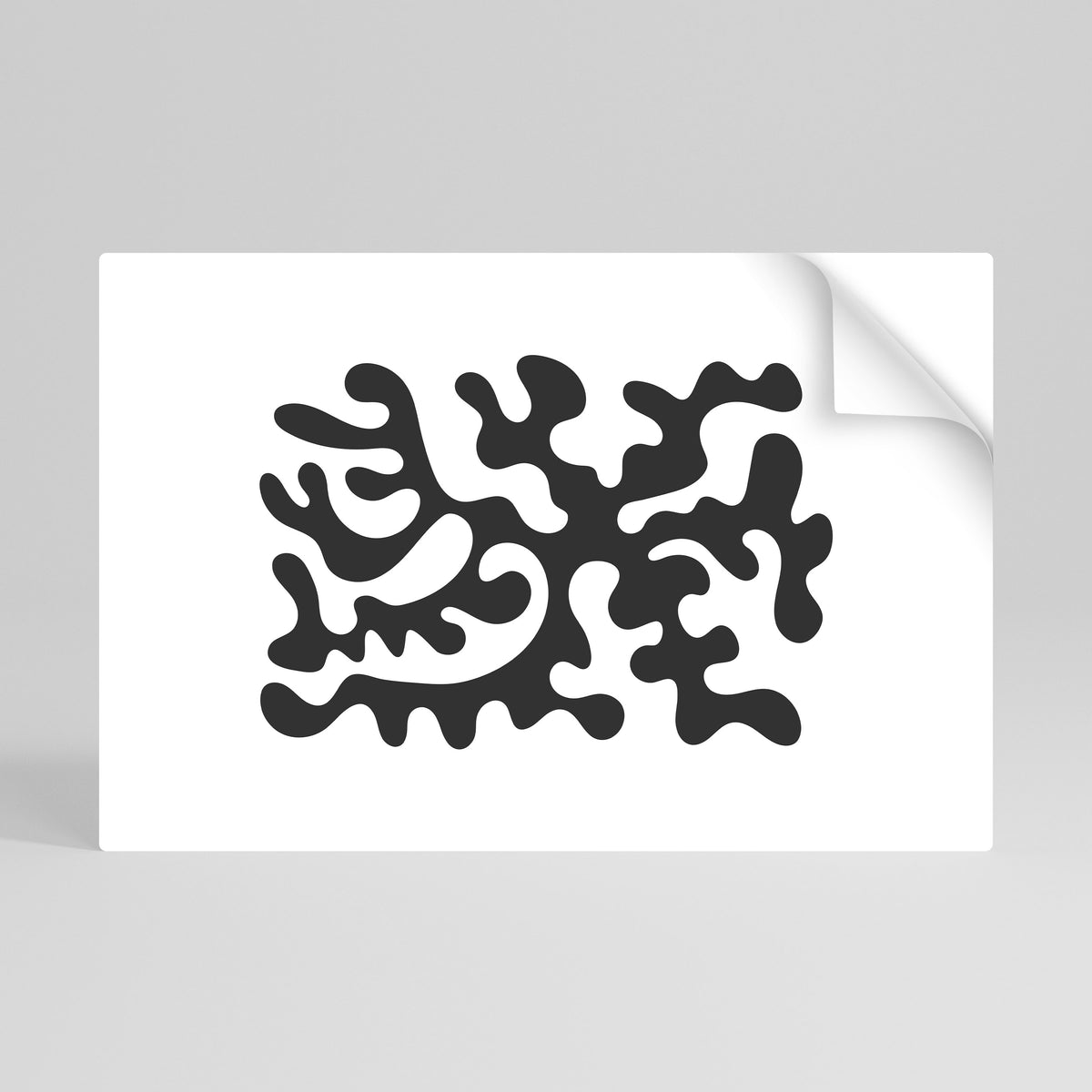 CHARCOAL CASCADE Selbstklebendes Horizontal-Poster