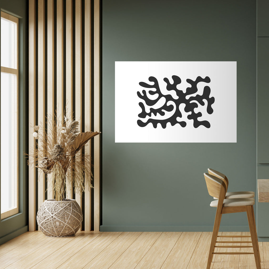 CHARCOAL CASCADE Peel and Stick Horizontal Poster