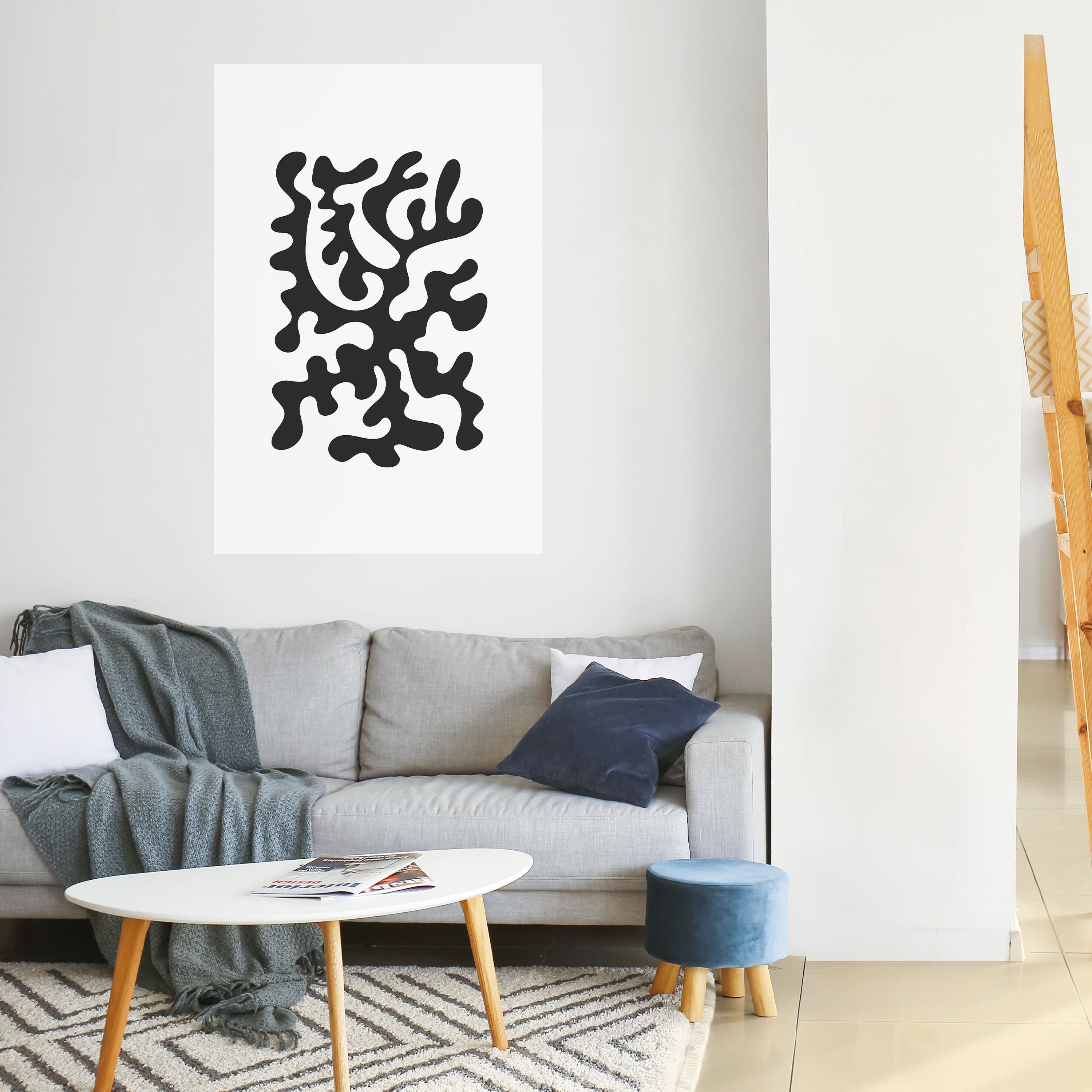 CHARCOAL CASCADE Vertikales Poster zum Abziehen und Aufkleben