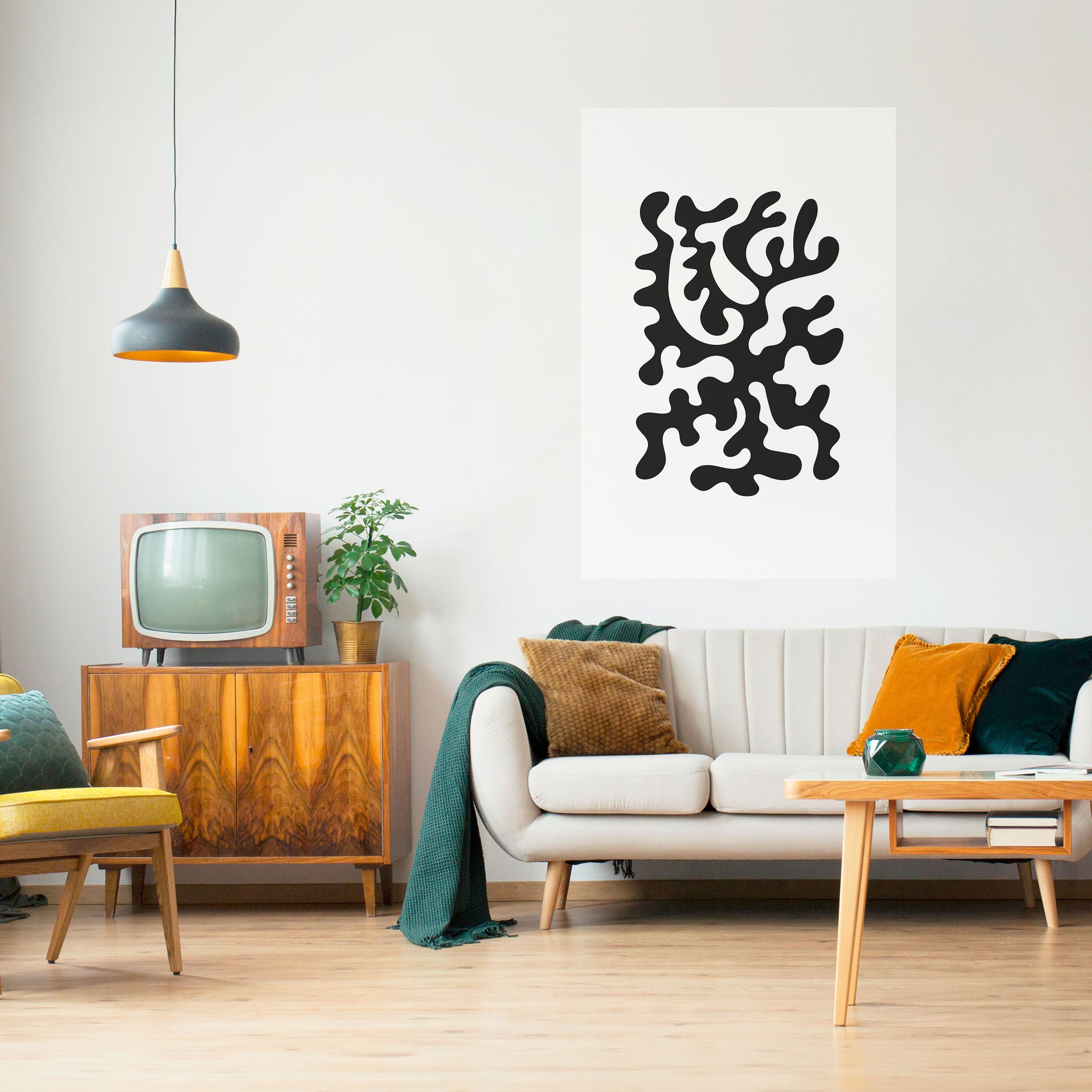 CHARCOAL CASCADE Vertikales Poster zum Abziehen und Aufkleben