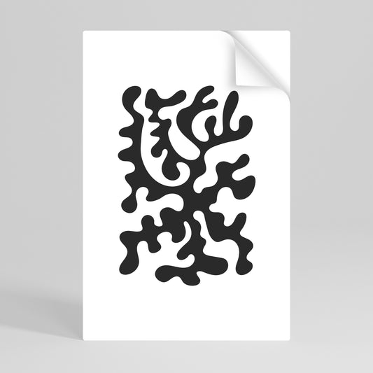 CHARCOAL CASCADE Selbstklebendes Poster - Hochformat