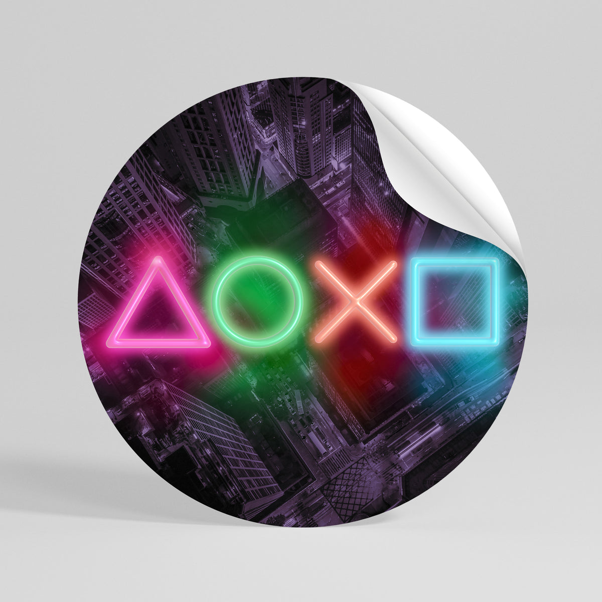 CYBERPUNK CHRONICLE Runder Wandsticker zum Abziehen und Aufkleben