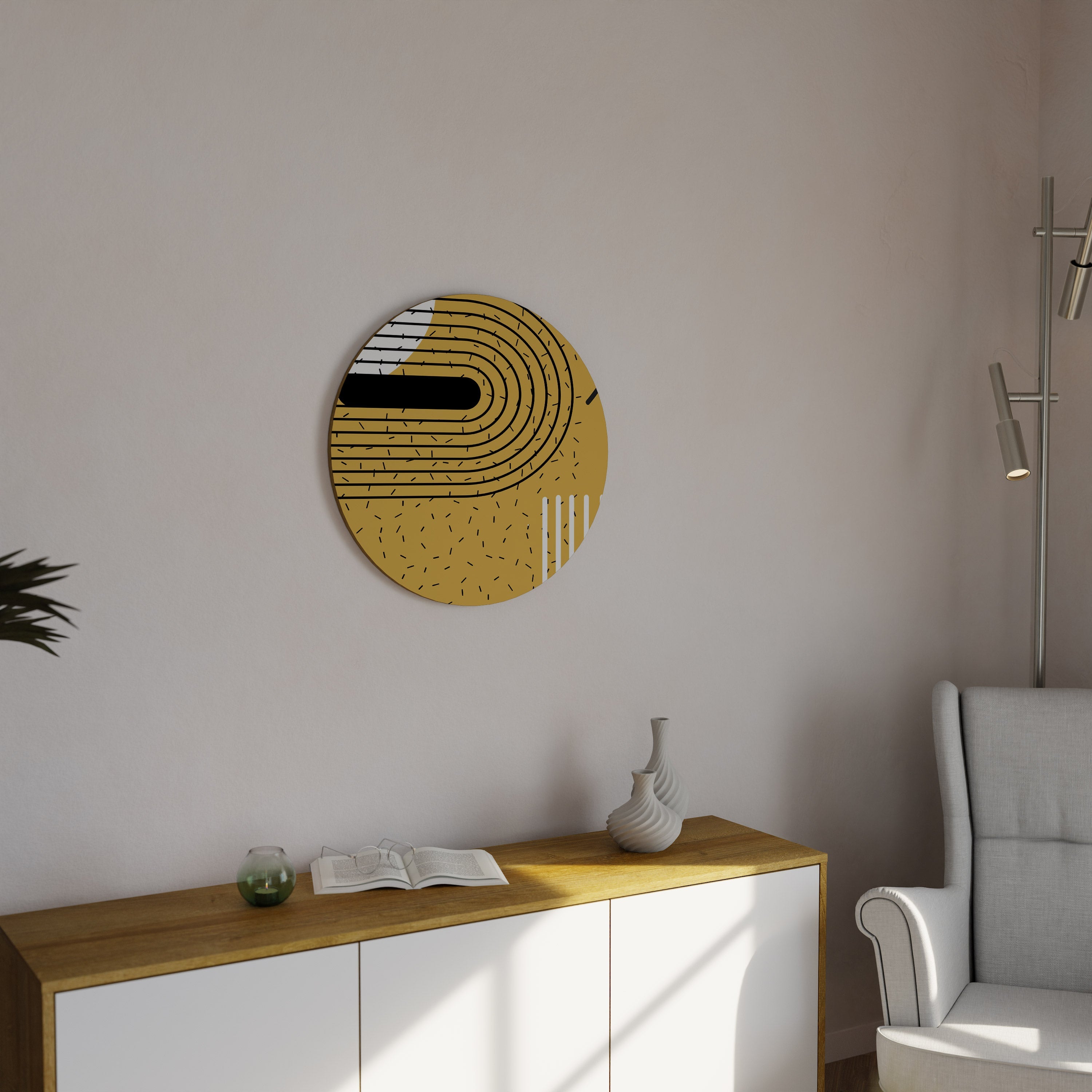 SHAPESHIFT SYMPHONY Runde Wanddekoration Ø 69 cm