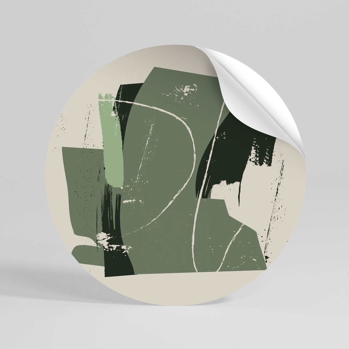 EVERGREEN ESCAPE Runder Wandsticker zum Abziehen und Aufkleben