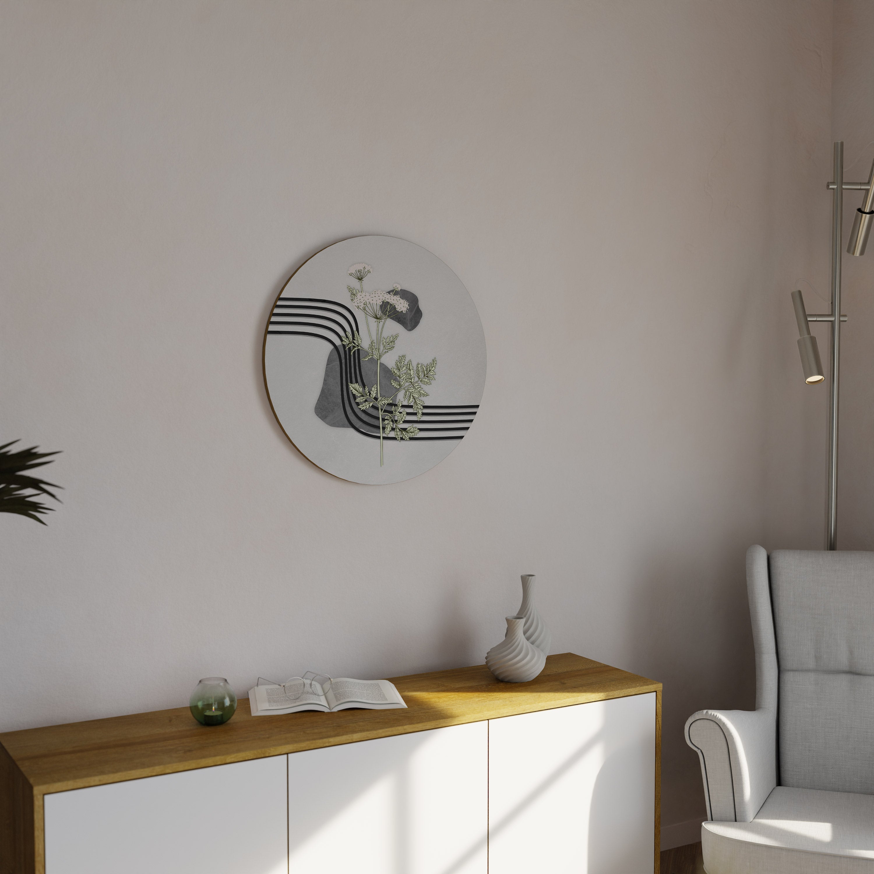 HERACLEUM ARRAY Runde Wanddekoration Ø 69 cm