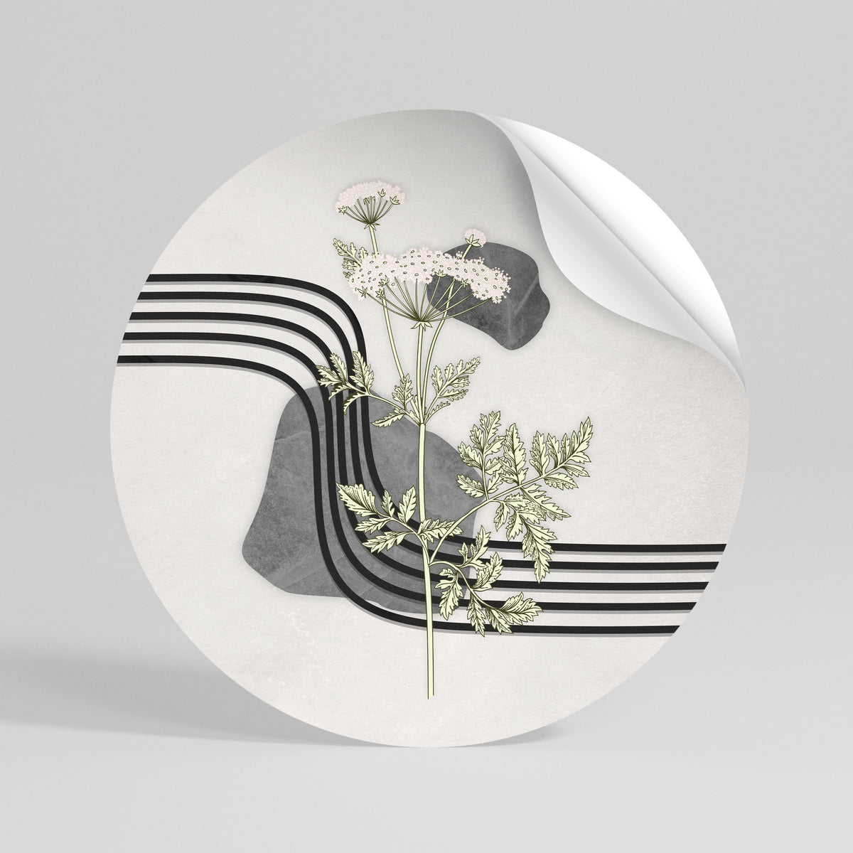 HERACLEUM ARRAY Runder Wandsticker zum Abziehen und Aufkleben
