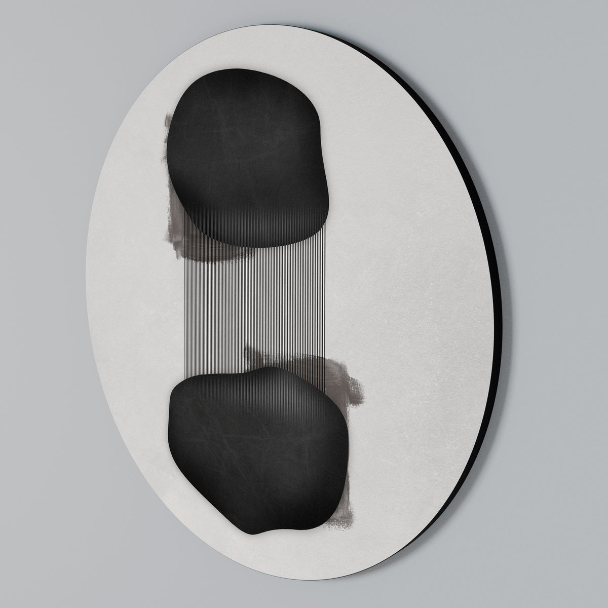 BLACK OVERTURE Rundes Wandbild