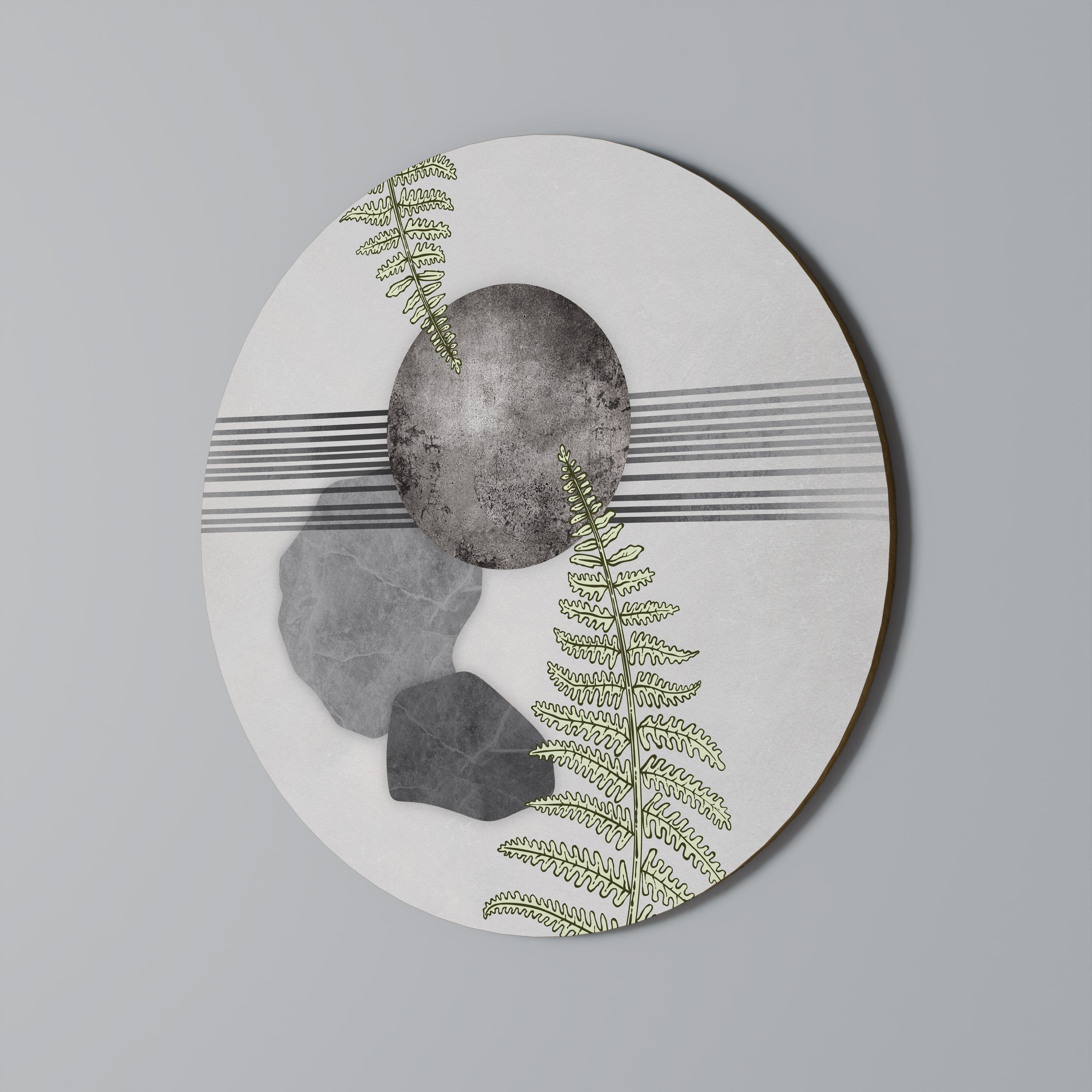 FERN MELANCHOLY Runde Wanddekoration Ø 69 cm