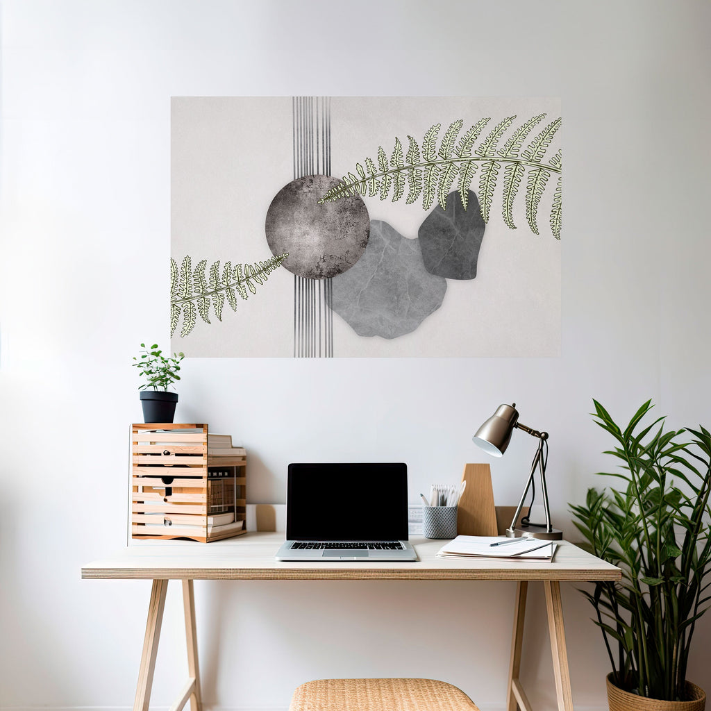 FERN MELANCHOLY Peel and Stick Horizontal Poster