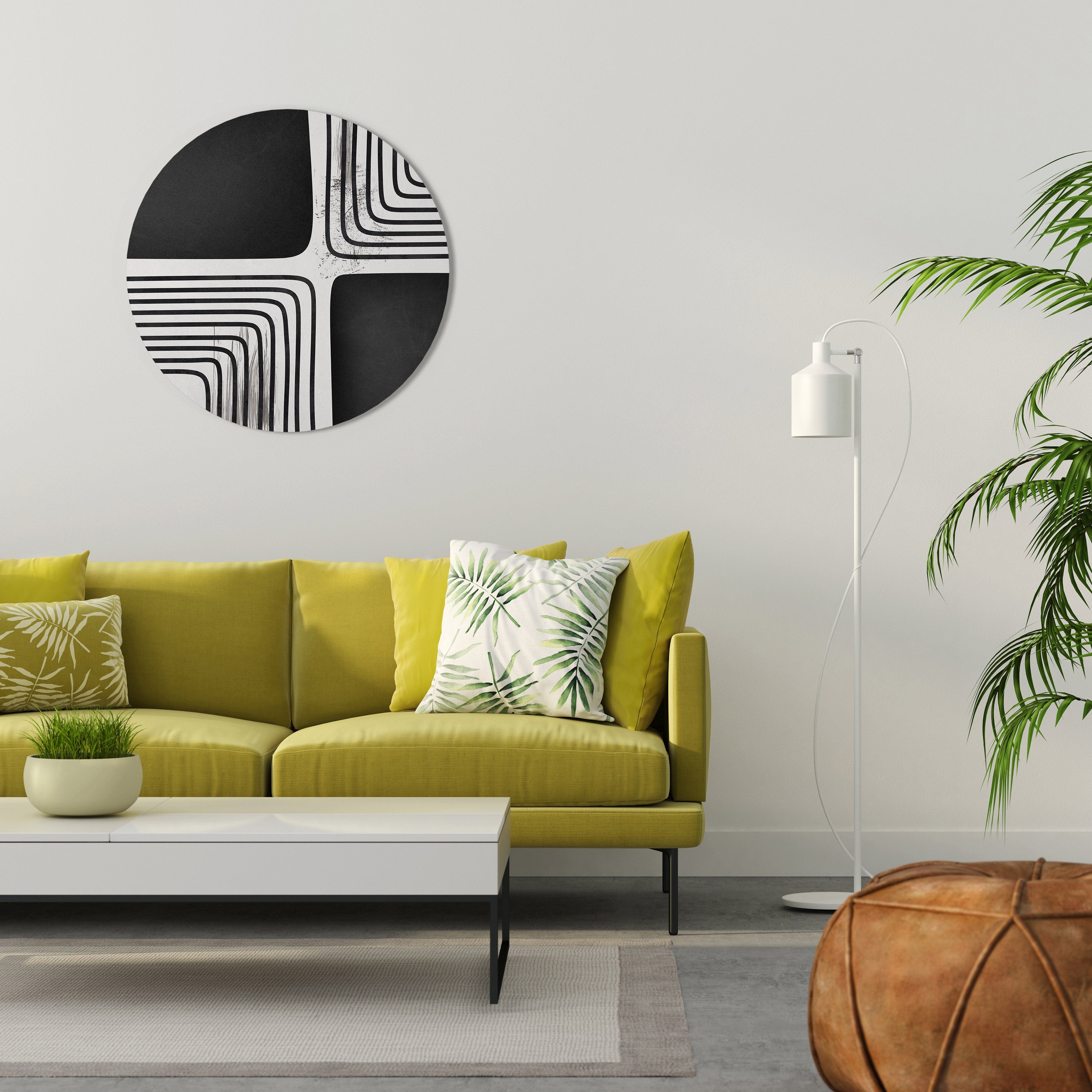 DARKSIDE OF THE LINE Runde Wanddekoration Ø 69 cm