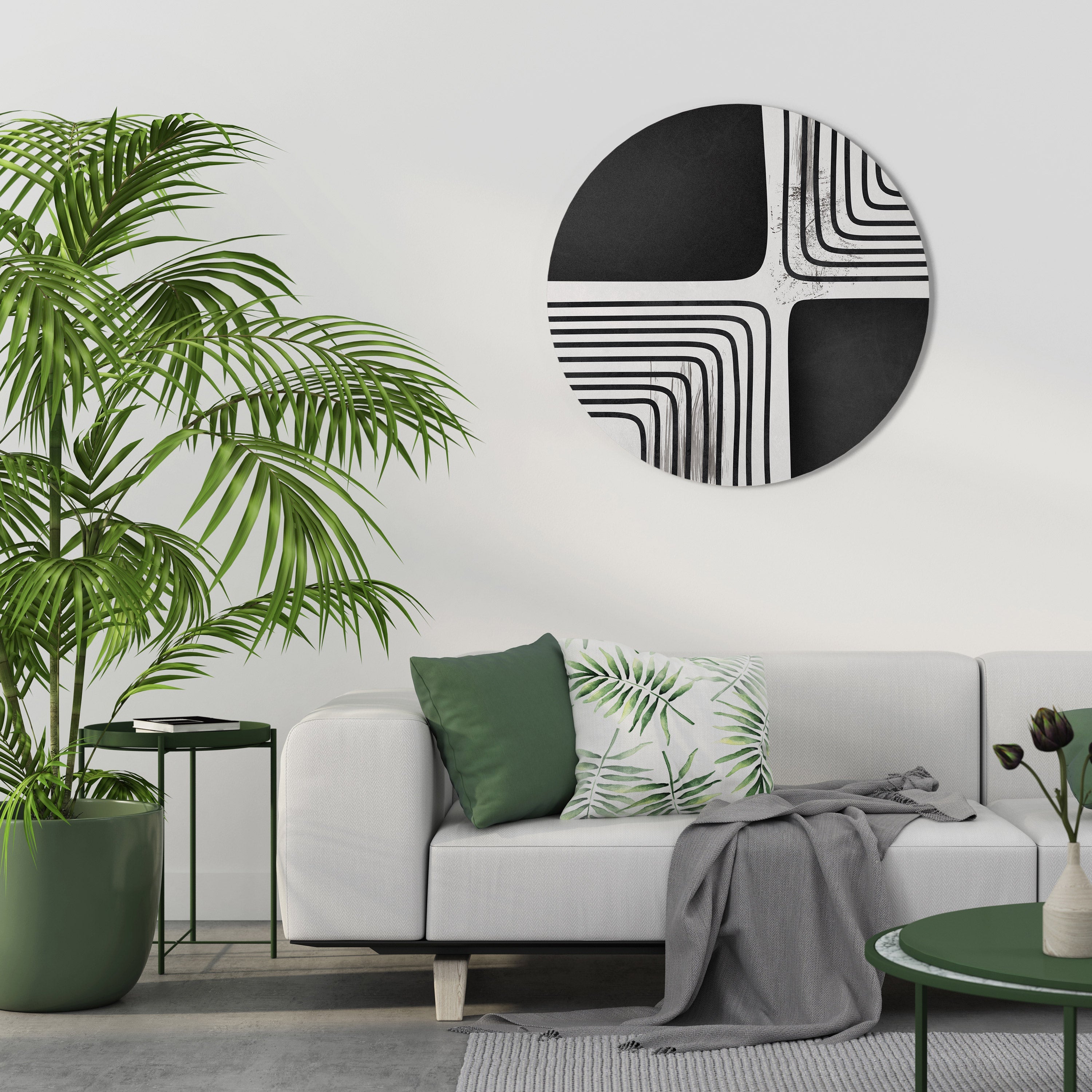 DARKSIDE OF THE LINE Runde Wanddekoration Ø 69 cm