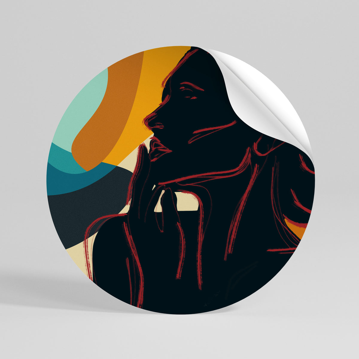 SILHOUETTE SONATA Runder Wandsticker zum Abziehen und Aufkleben