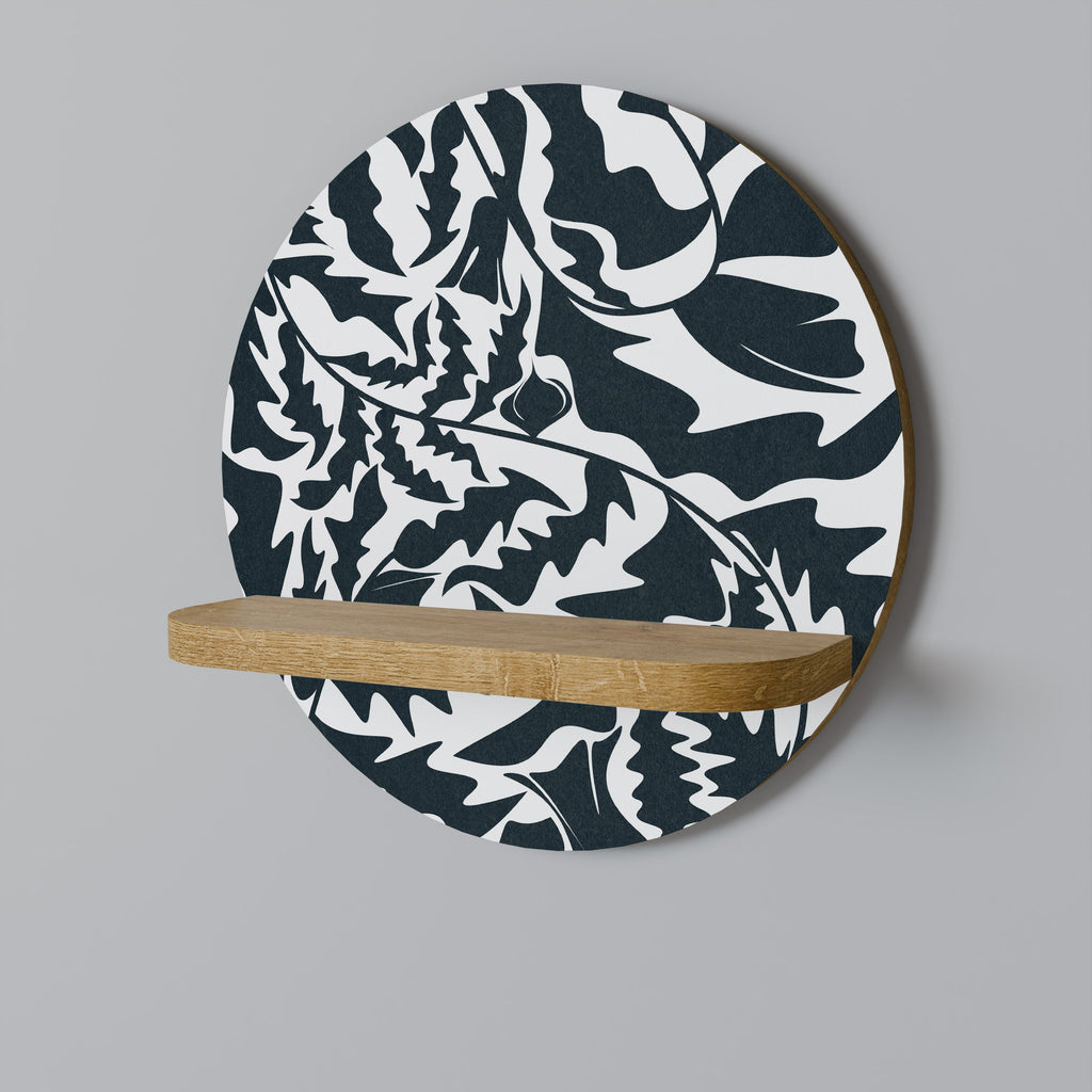 Ethereal Ornament, rundes Kunstregal in Eichenoptik