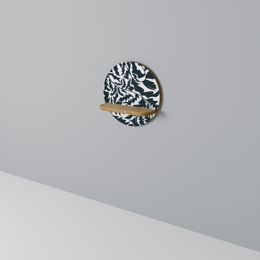 Ethereal Ornament, rundes Kunstregal in Eichenoptik