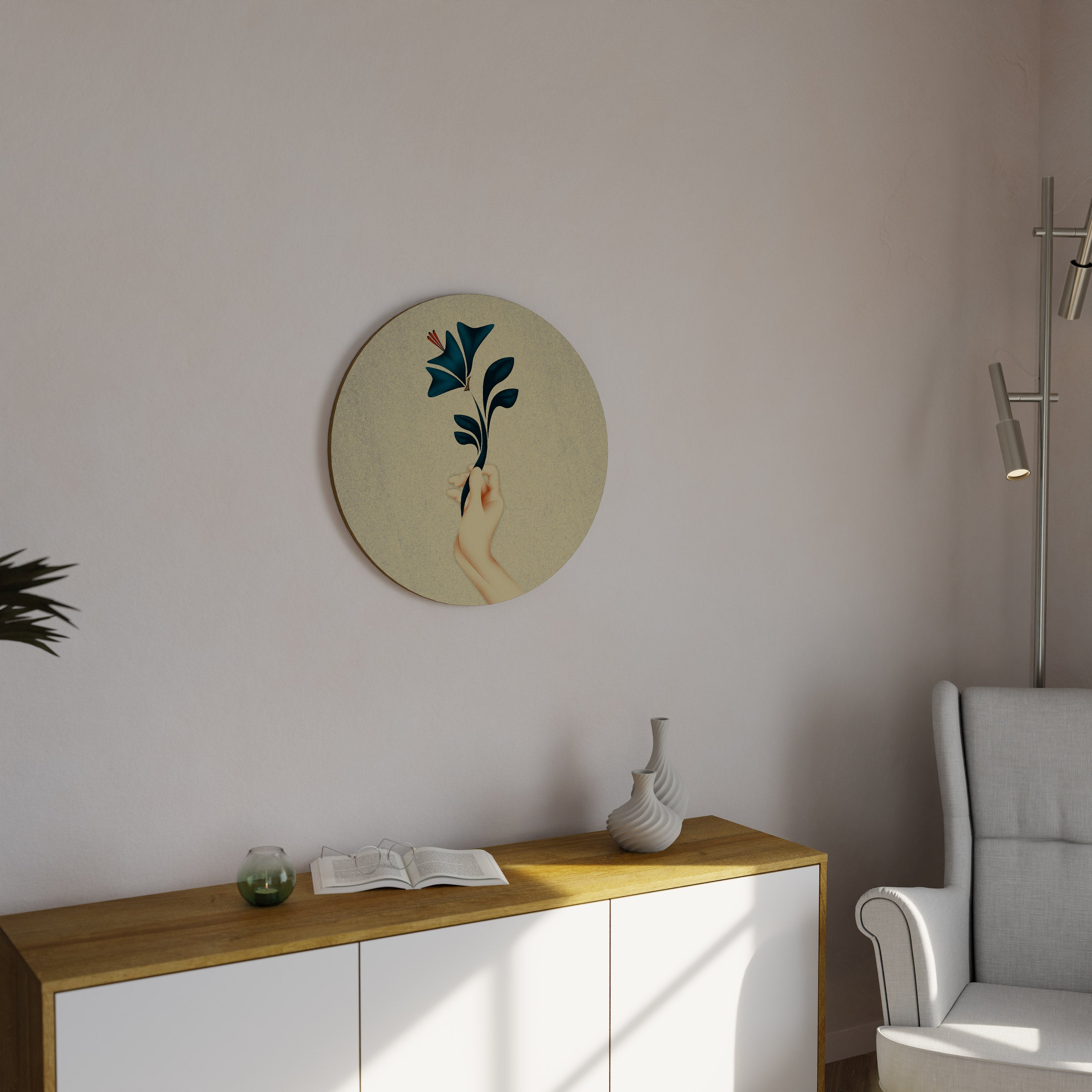 TAKE IT OR LEAF IT Runde Wanddekoration Ø 69 cm