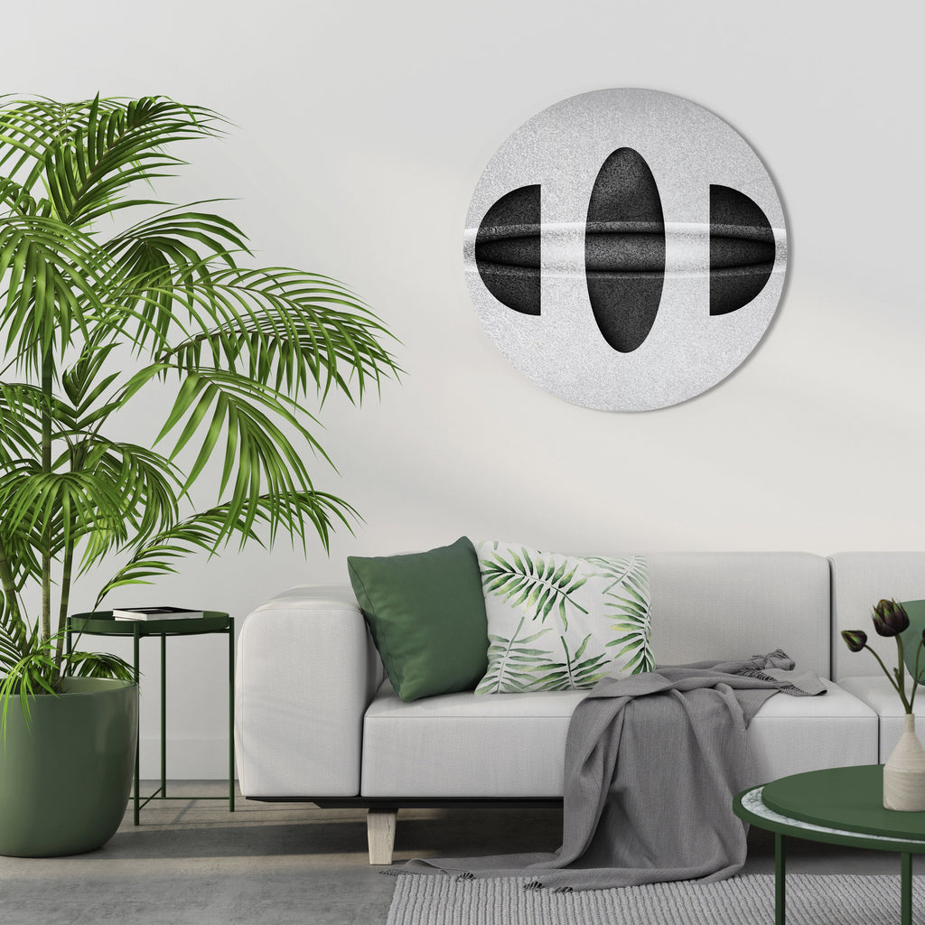 OBSIDIAN ODYSSEY Runde Wanddekoration Ø 69 cm