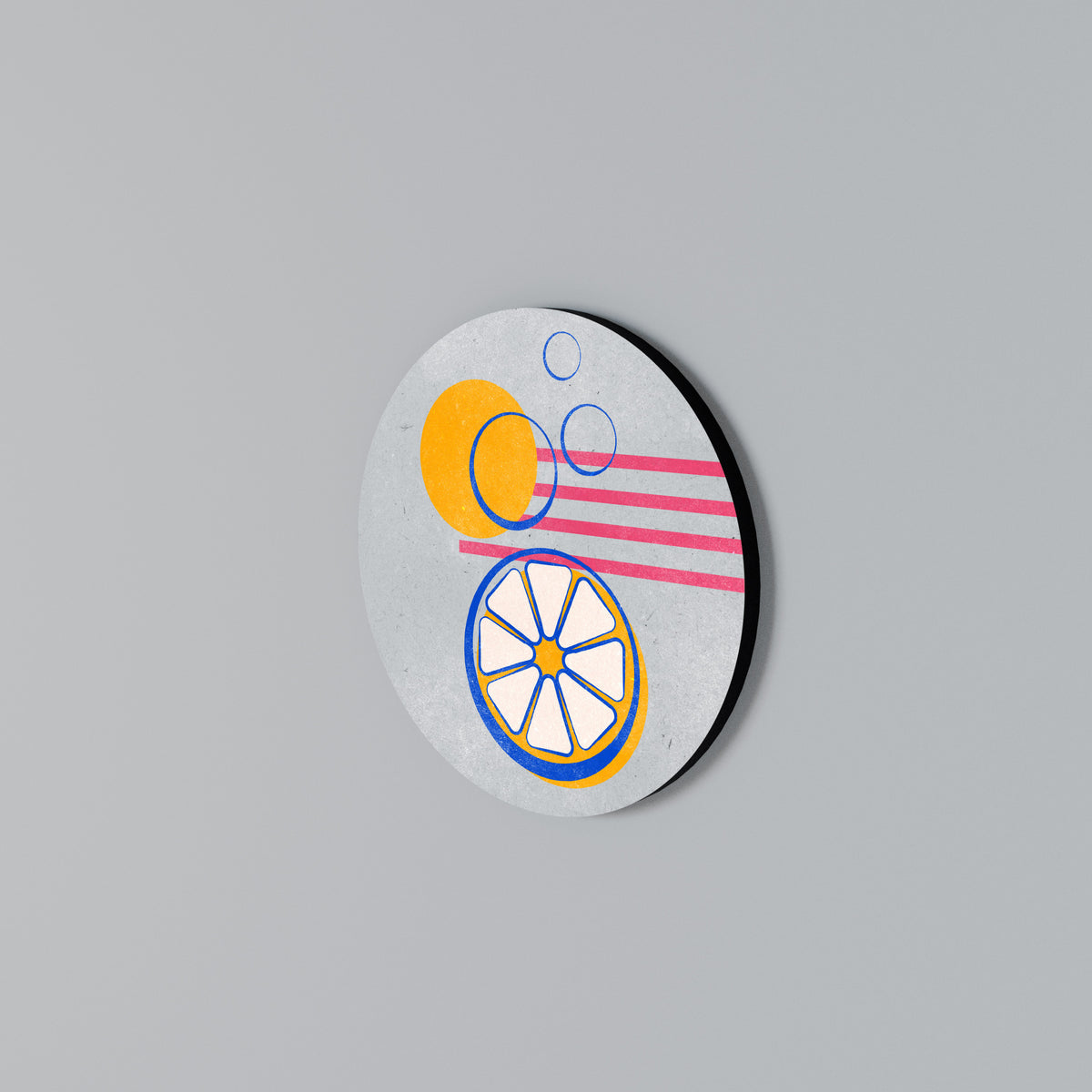 CITRUS SPARK Rundes Wandbild
