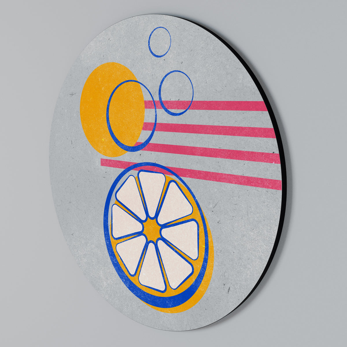 CITRUS SPARK Rundes Wandbild