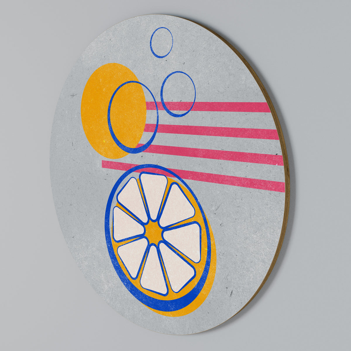 CITRUS SPARK Rundes Wandbild