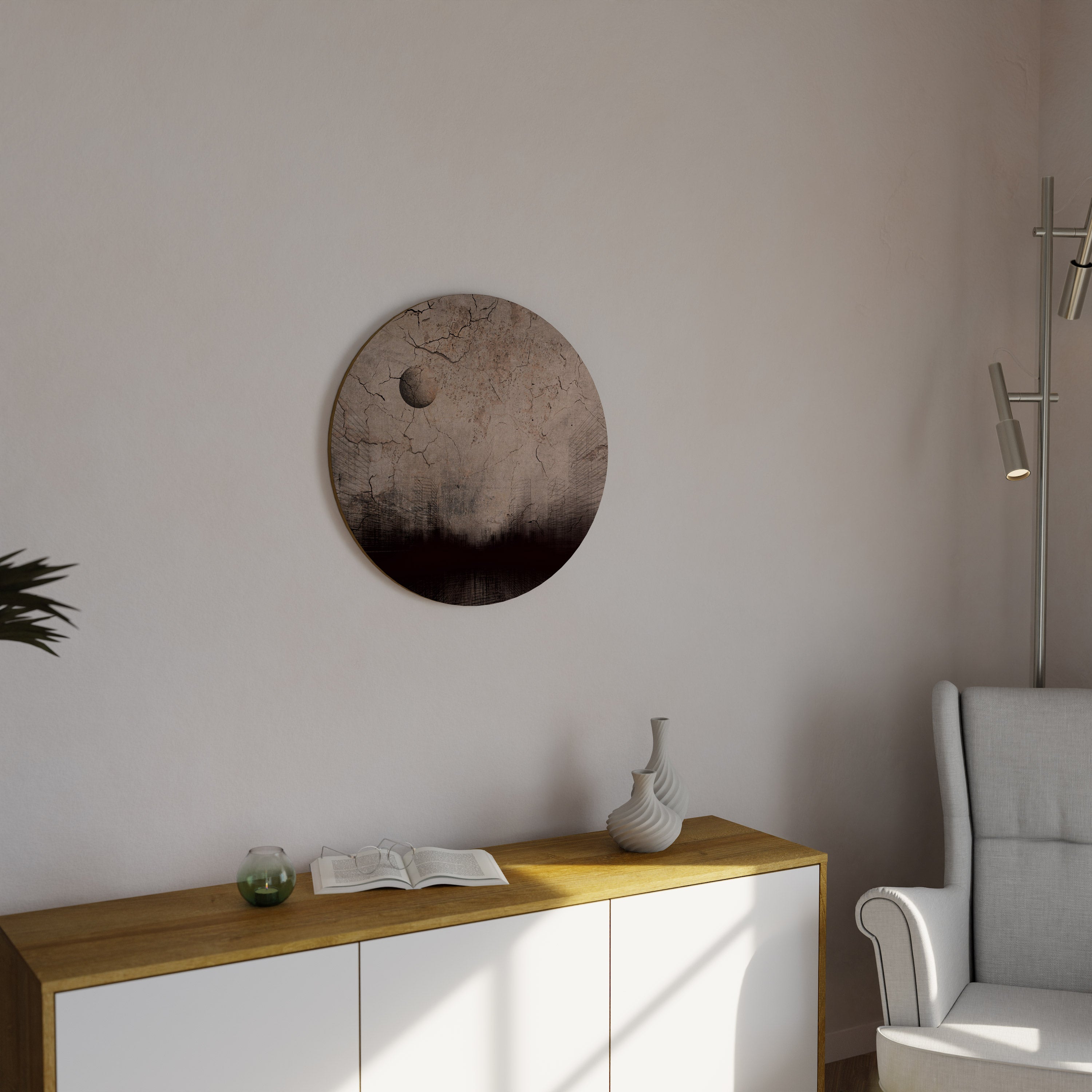 MOONBEAM THOUGHTS Runde Wanddekoration Ø 69 cm