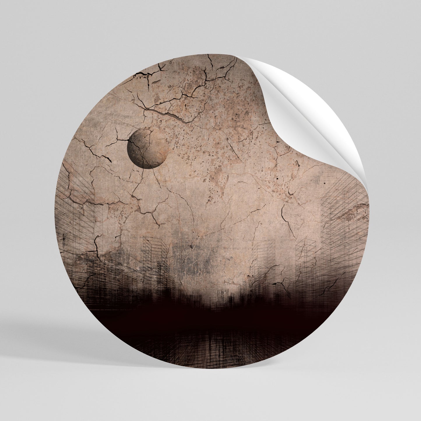 MOONBEAM THOUGHTS Runder Wandsticker zum Abziehen und Aufkleben