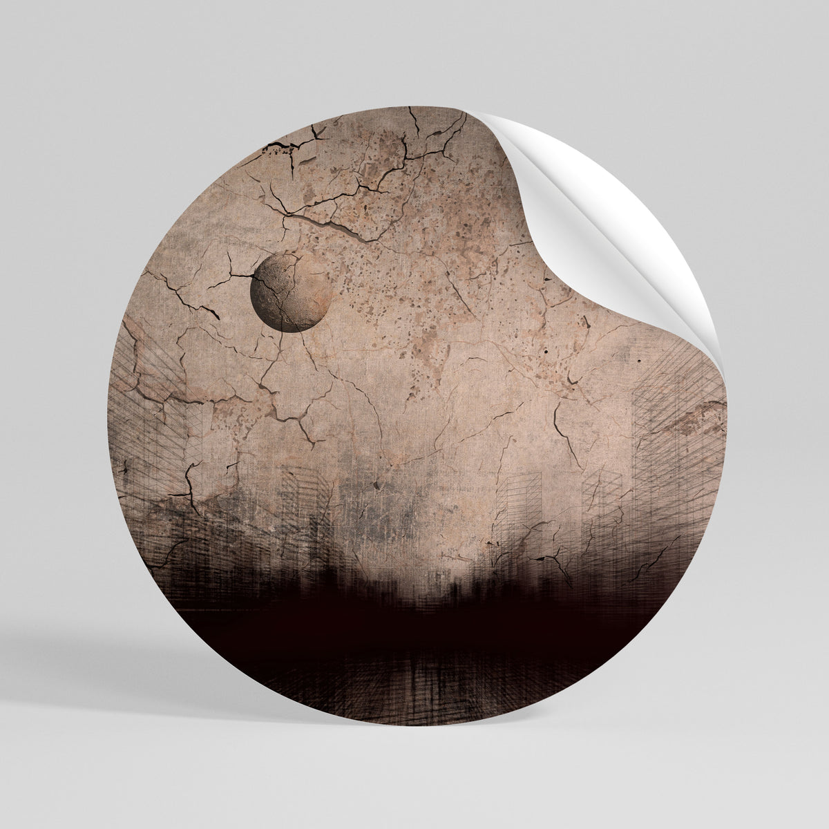 MOONBEAM THOUGHTS Runder Wandsticker zum Abziehen und Aufkleben
