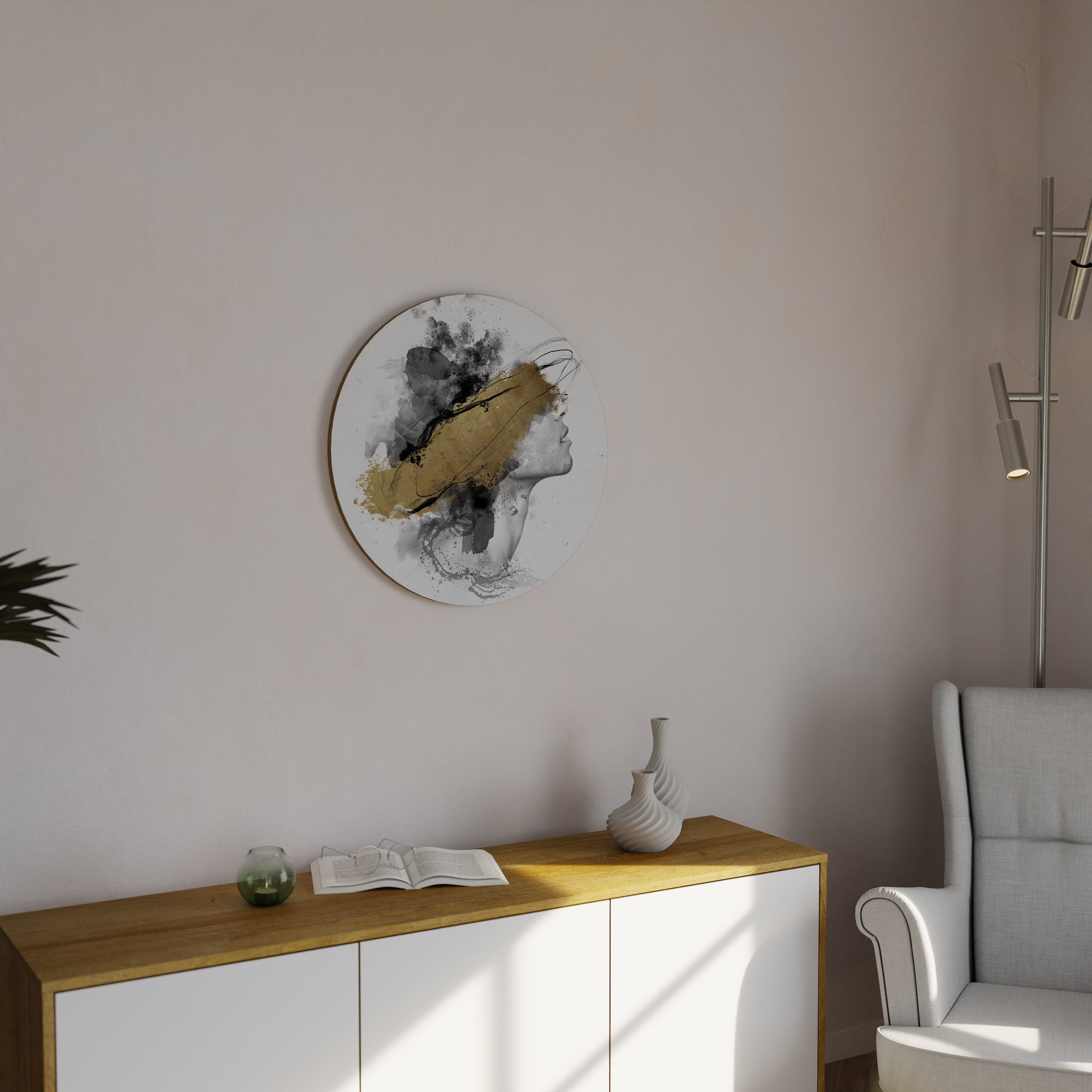 GILDED BLINDNESS Runde Wanddekoration Ø 69 cm