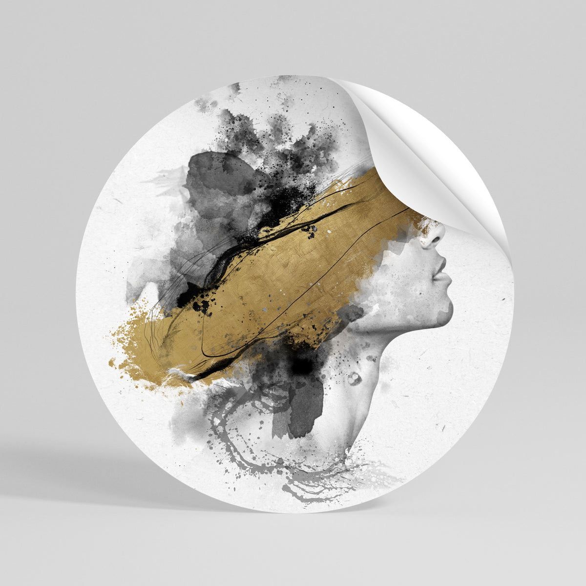 GILDED BLINDNESS Runder Wandsticker zum Abziehen und Aufkleben