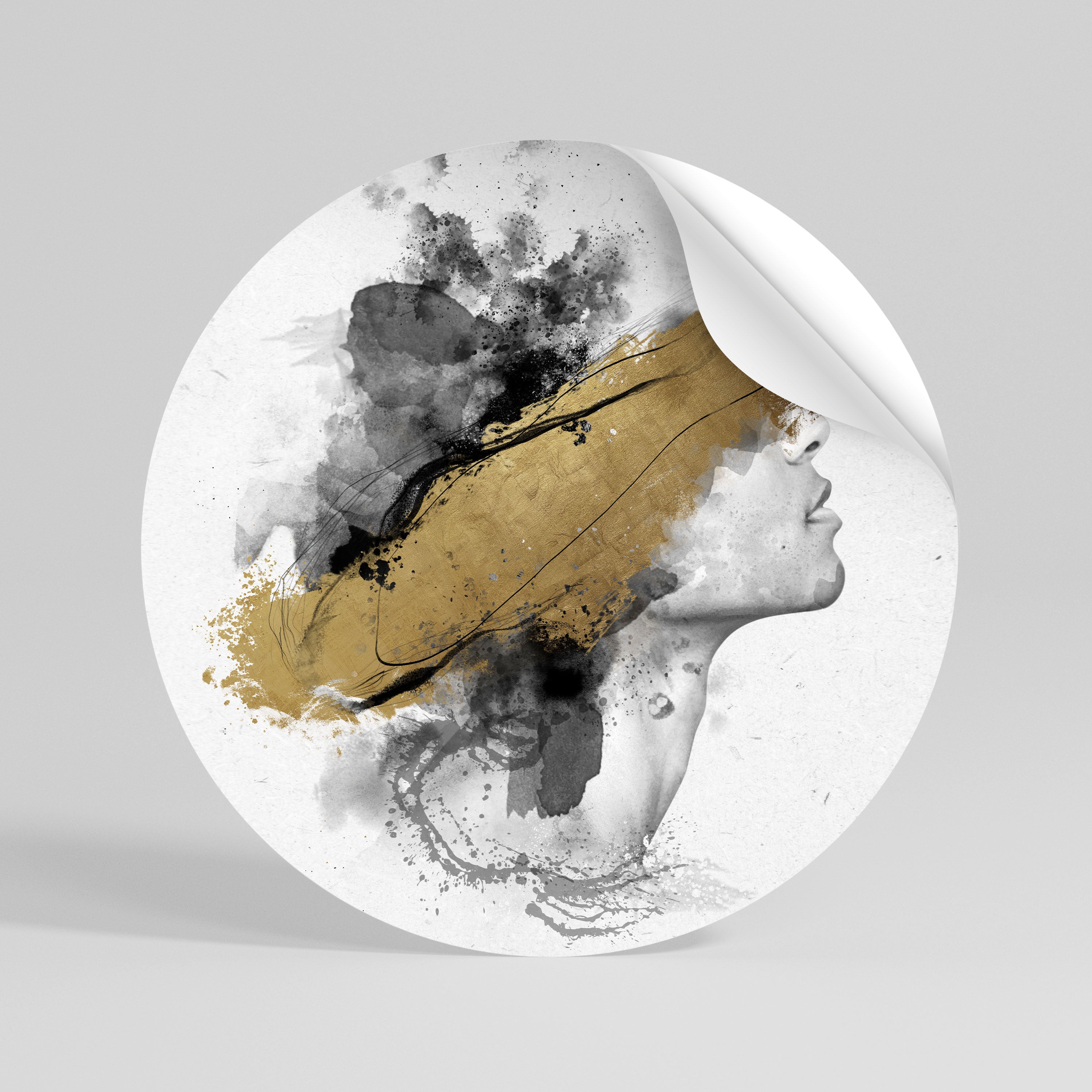 GILDED BLINDNESS Peel and Stick Round Sticker