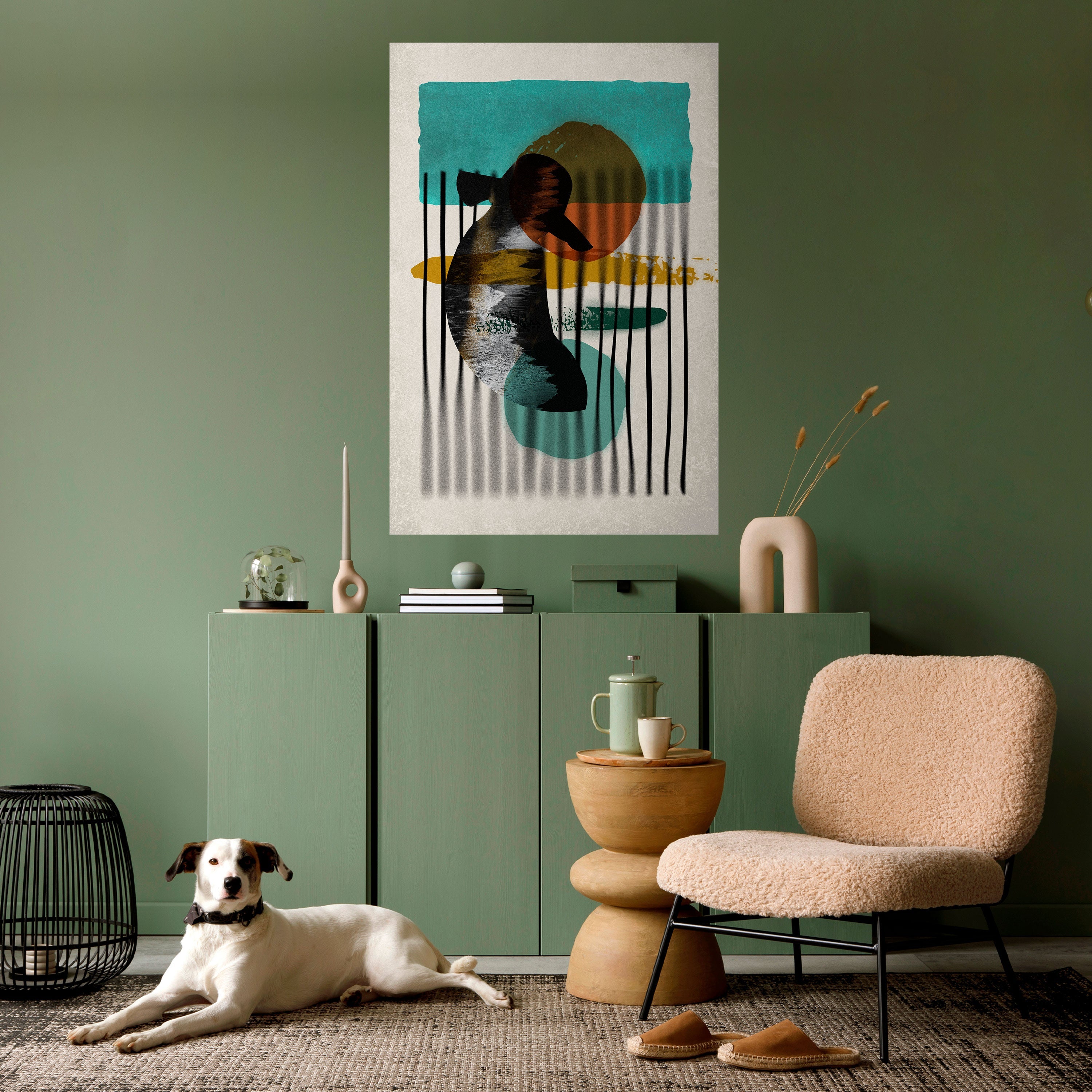 INKWELL TÜRKIS Vertikales Poster zum Abziehen und Aufkleben
