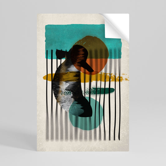 INKWELL TURQOISE Selbstklebendes Poster - Hochformat