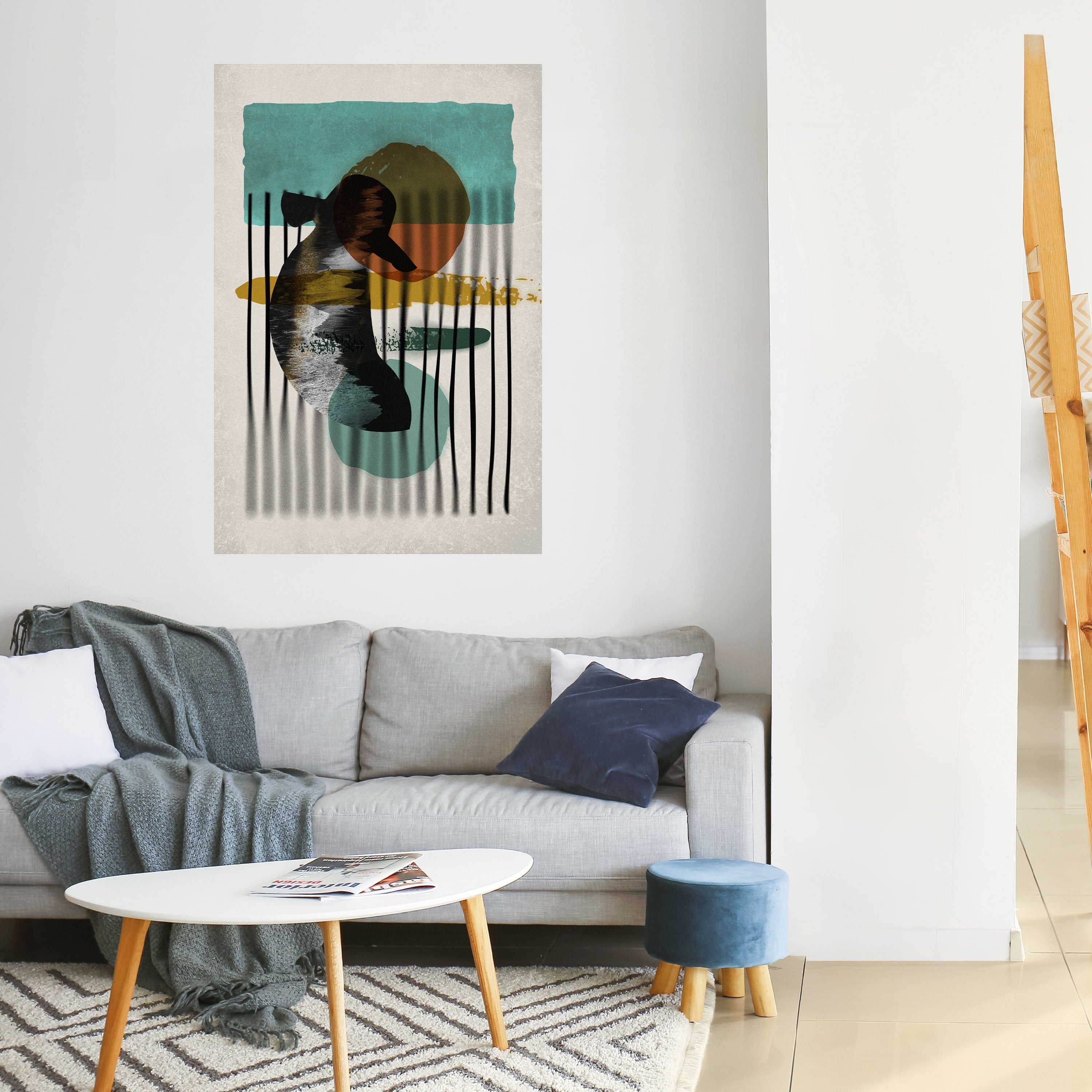 INKWELL TÜRKIS Vertikales Poster zum Abziehen und Aufkleben