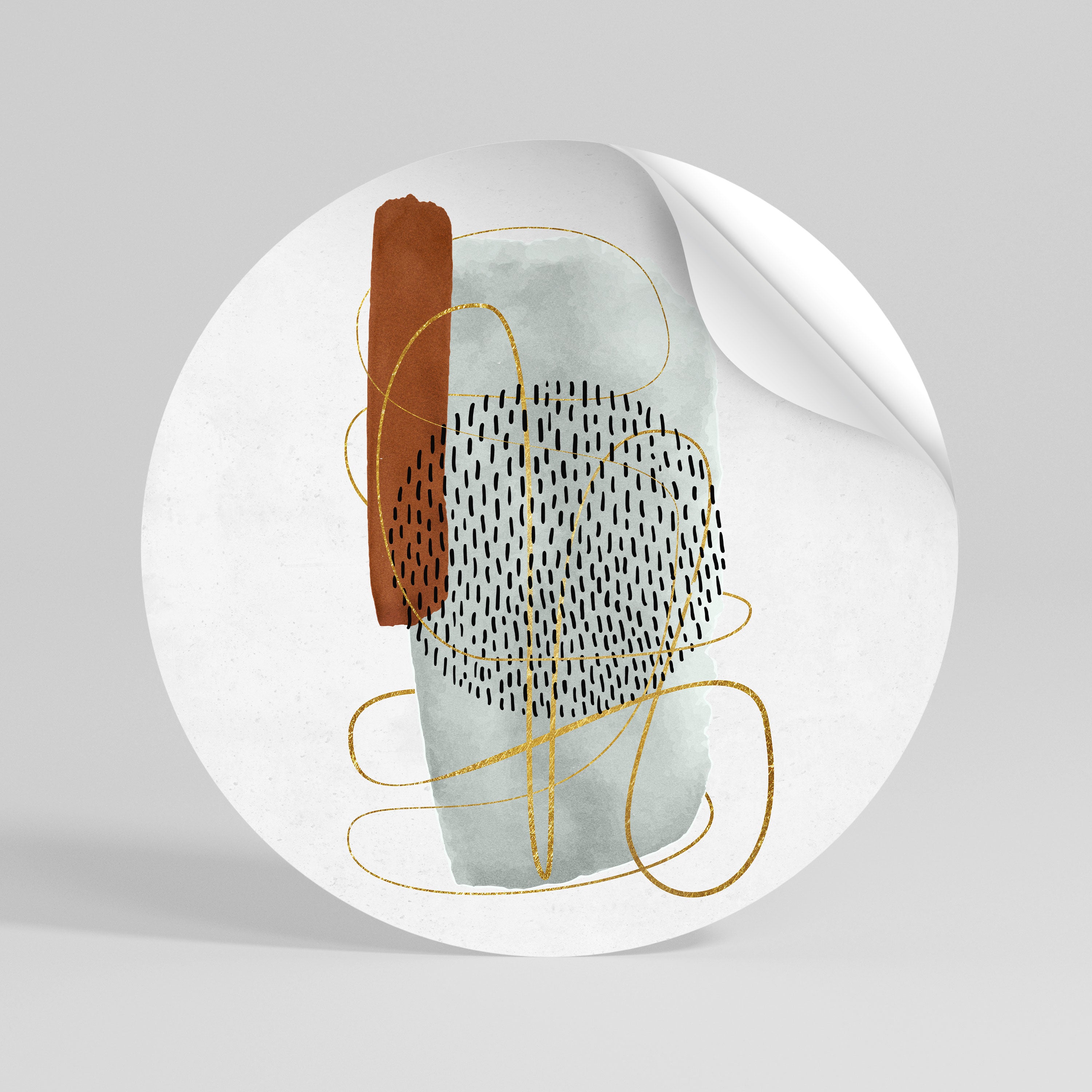 WRAPPED IN FORM Peel and Stick Round Sticker