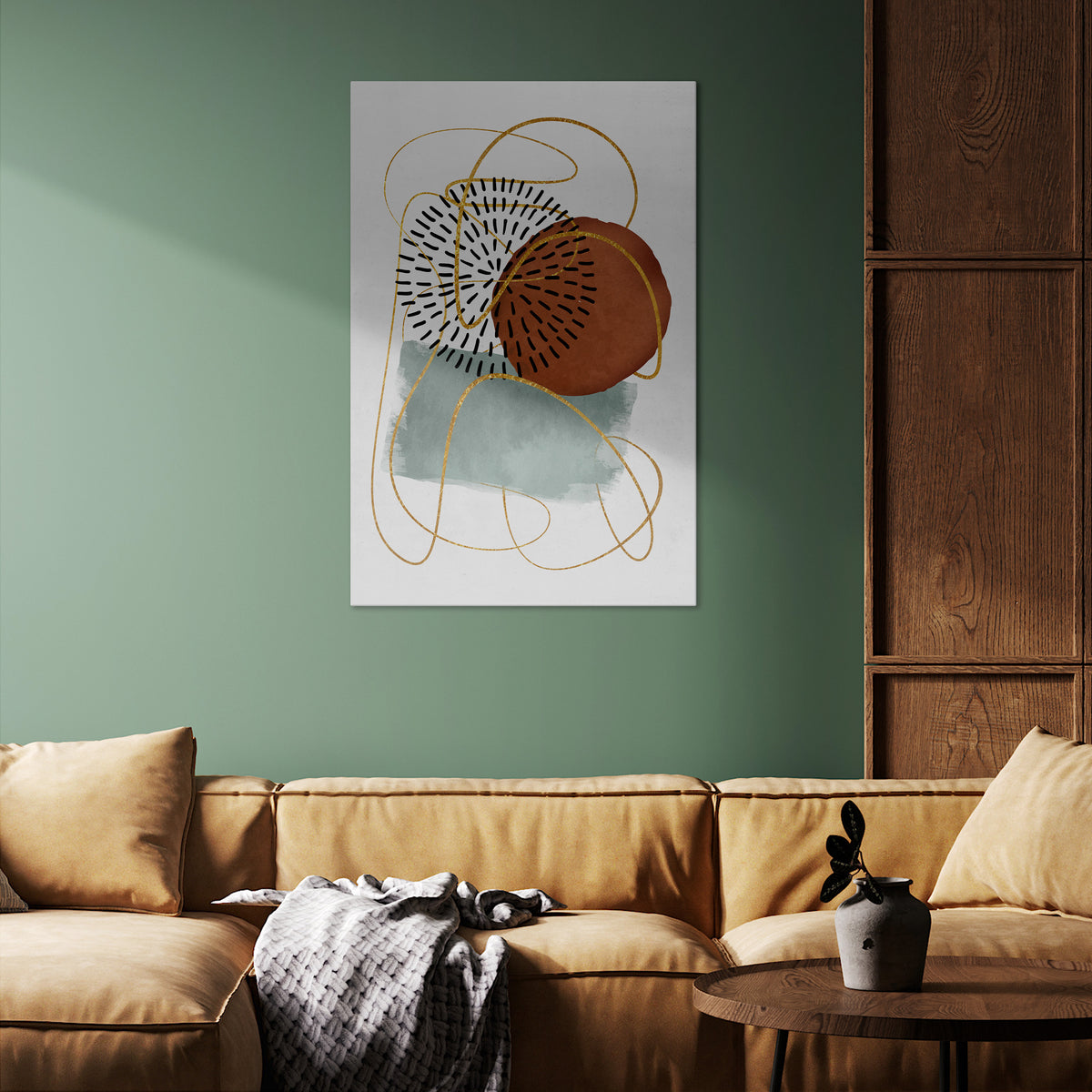 WRAPPED IN SHAPE Vertical Canvas Print