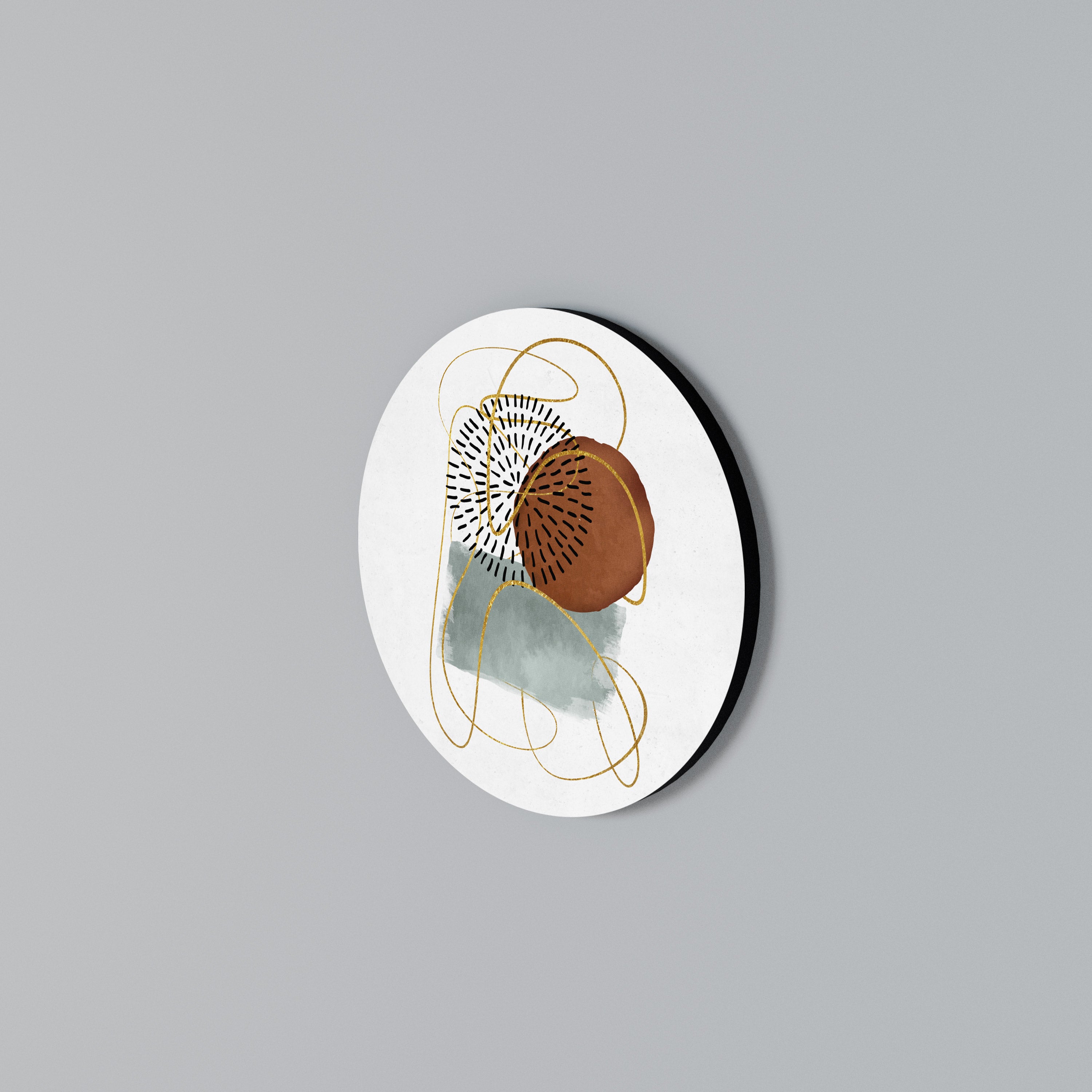 WRAPPED IN SHAPE Round Wall Art