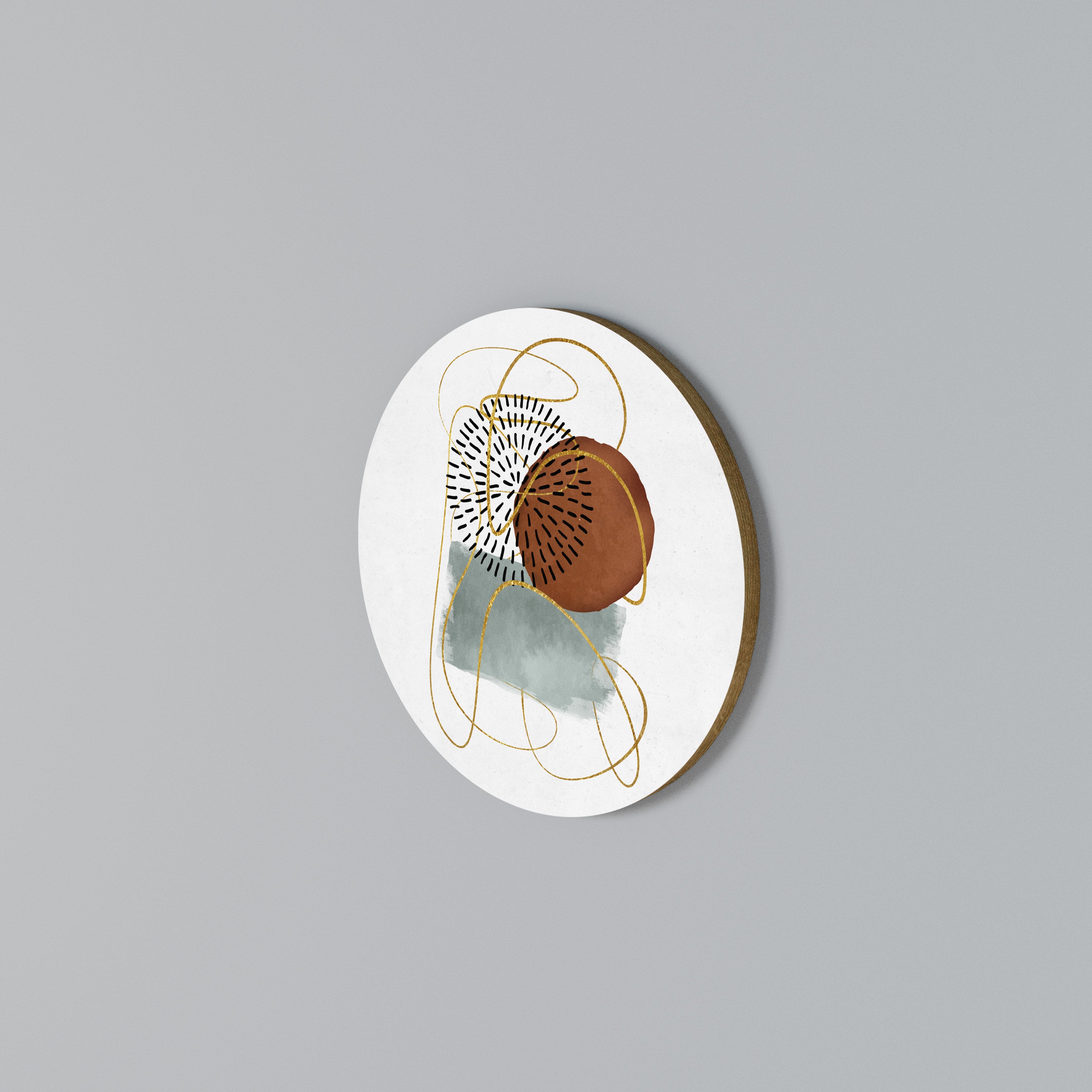 WRAPPED IN SHAPE Round Wall Art