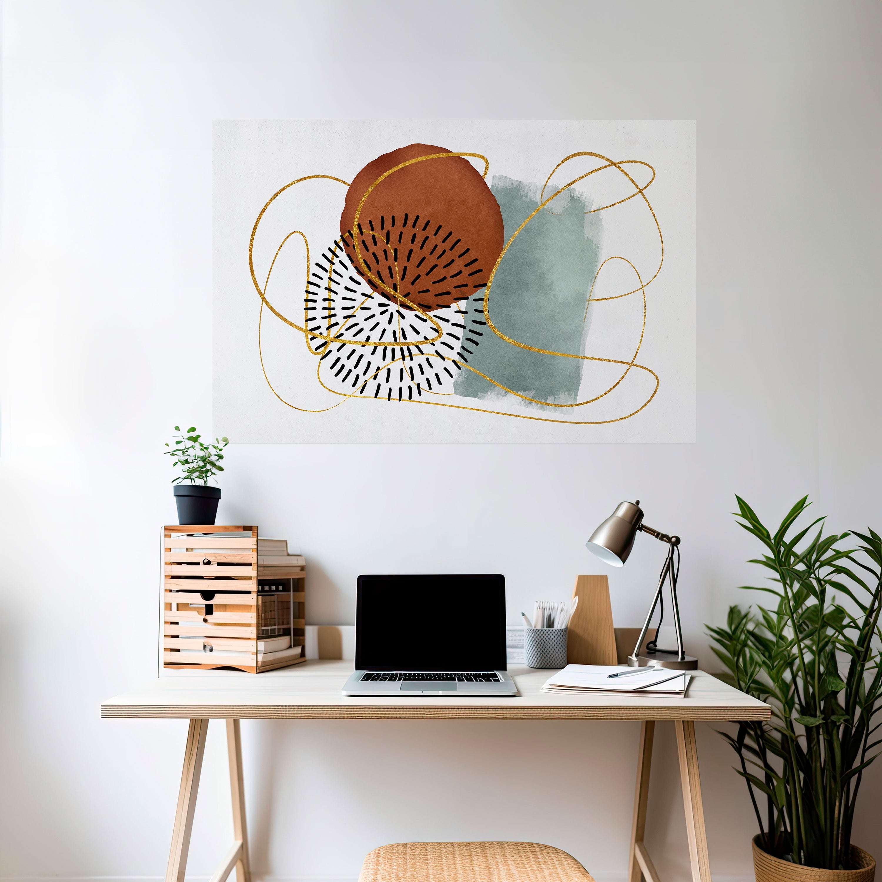 WRAPPED IN SHAPE Peel and Stick Horizontal Poster