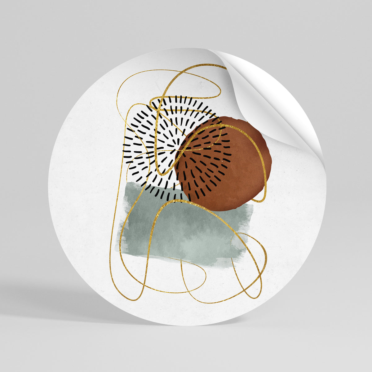 WRAPPED IN SHAPE Runder Wandsticker zum Abziehen und Aufkleben