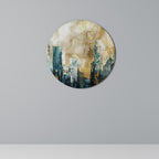 TOWN COLLAPSE Runde Wanddekoration Ø 69 cm