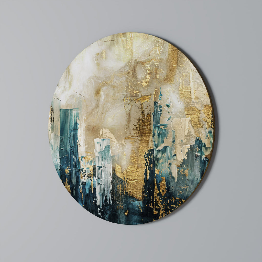 TOWN COLLAPSE Runde Wanddekoration Ø 69 cm