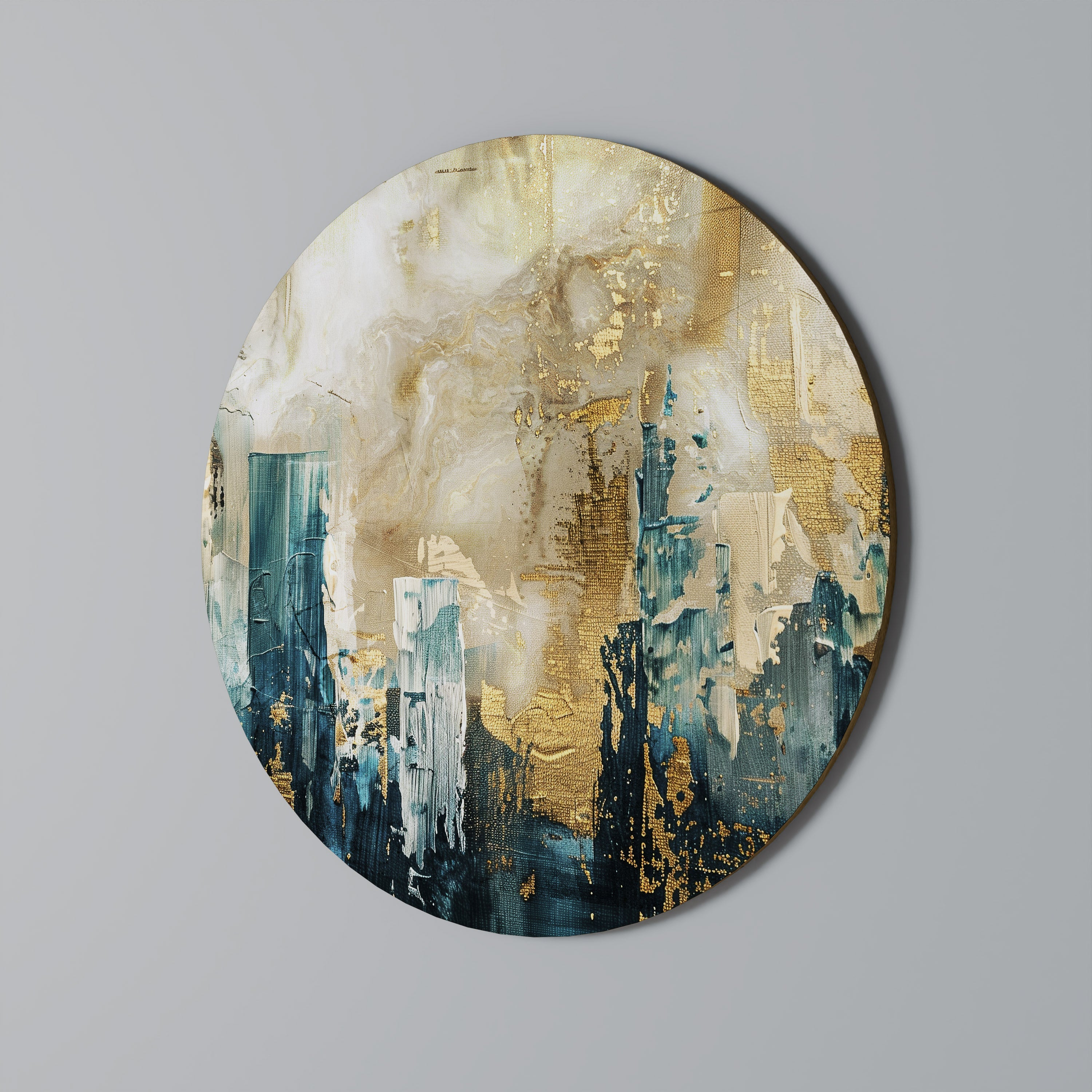 TOWN COLLAPSE Runde Wanddekoration Ø 69 cm