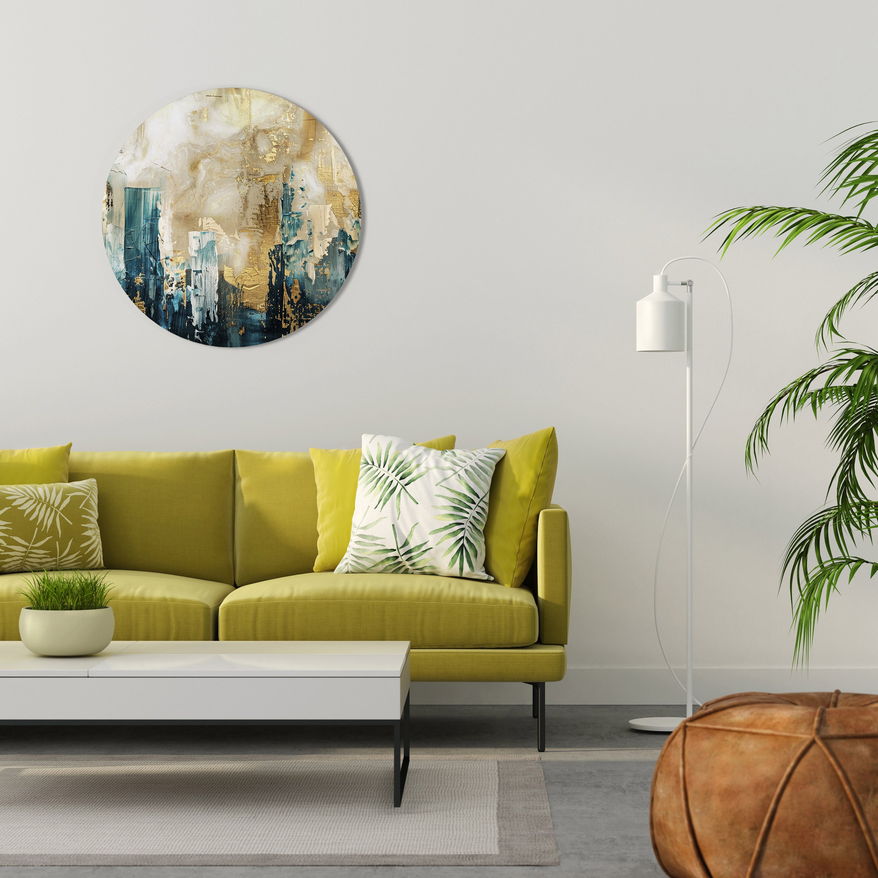 TOWN COLLAPSE Runde Wanddekoration Ø 69 cm