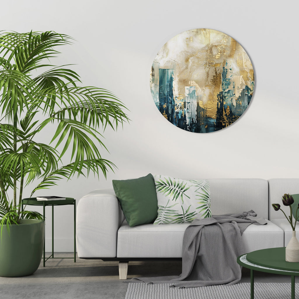 TOWN COLLAPSE Runde Wanddekoration Ø 69 cm