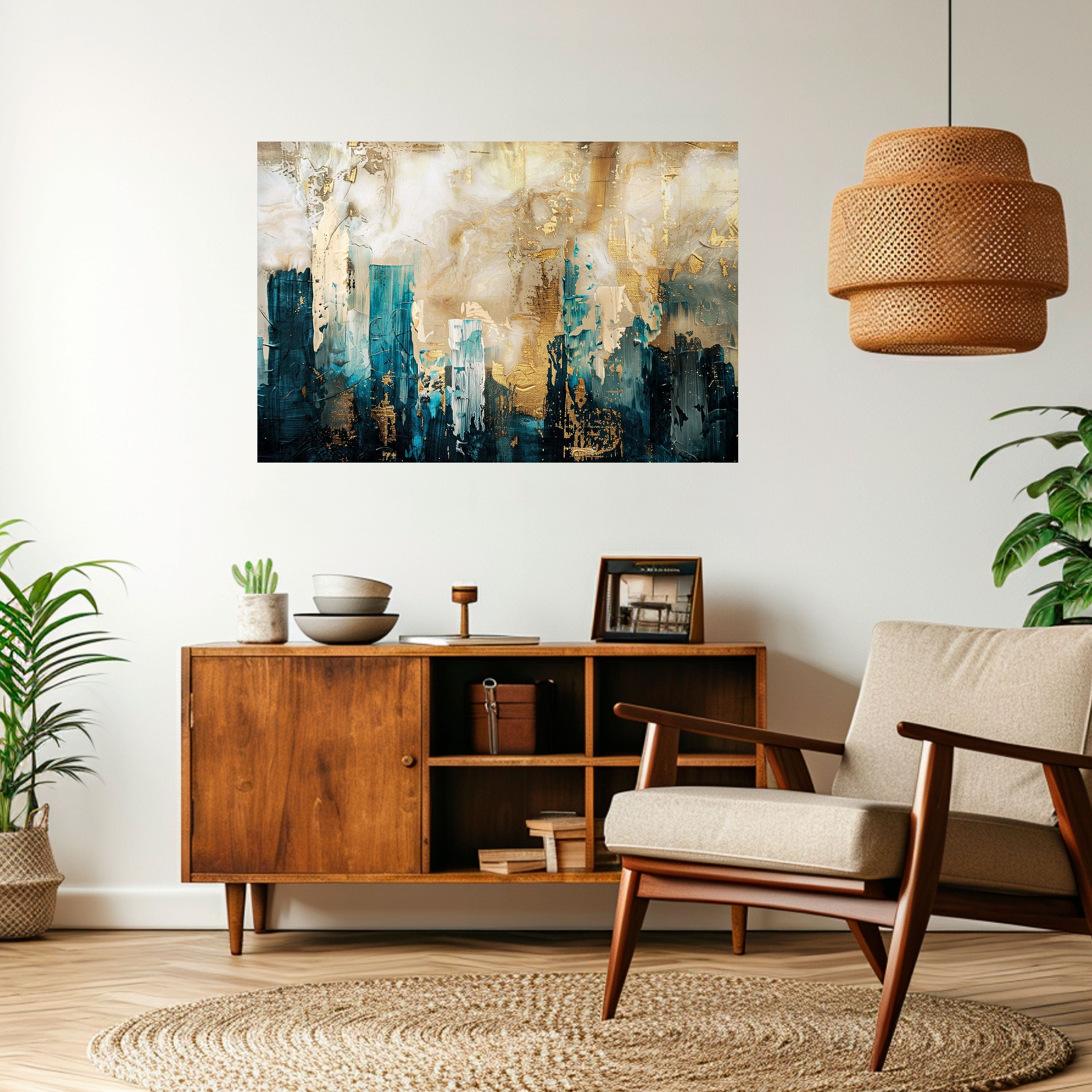 TOWN COLLAPSE Peel and Stick Horizontal Poster