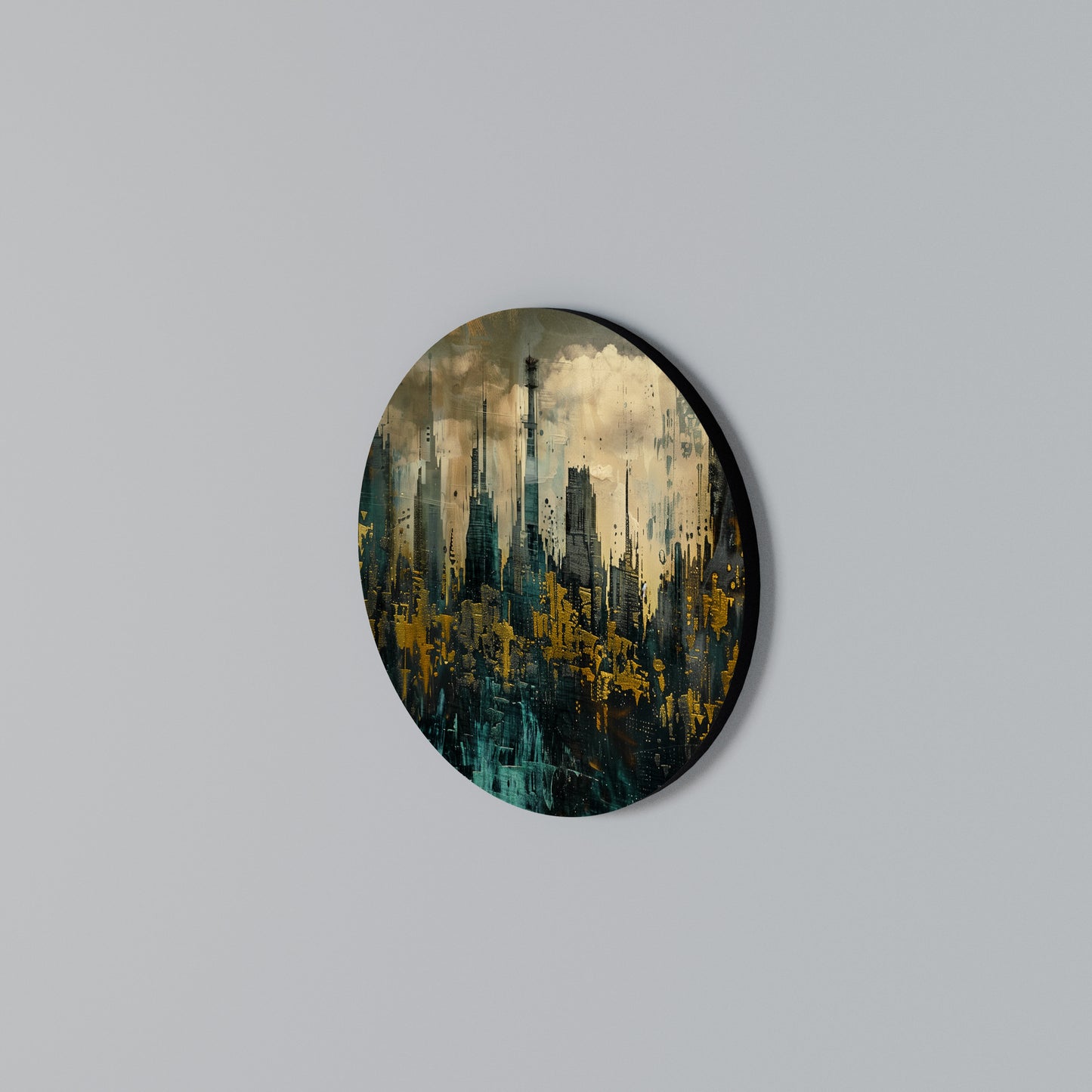 TOWN OBSCURE Rundes Wandbild