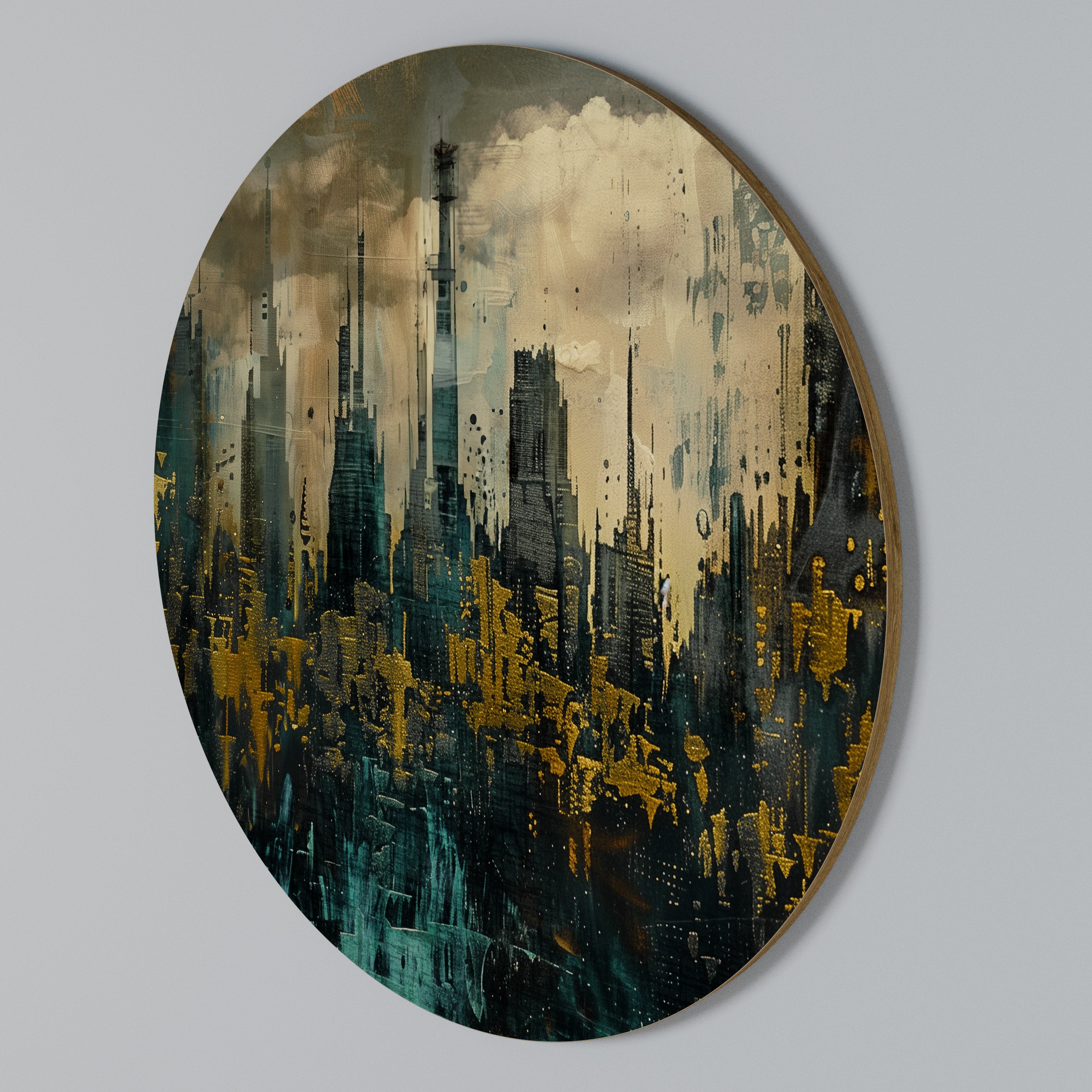 TOWN OBSCURE Rundes Wandbild